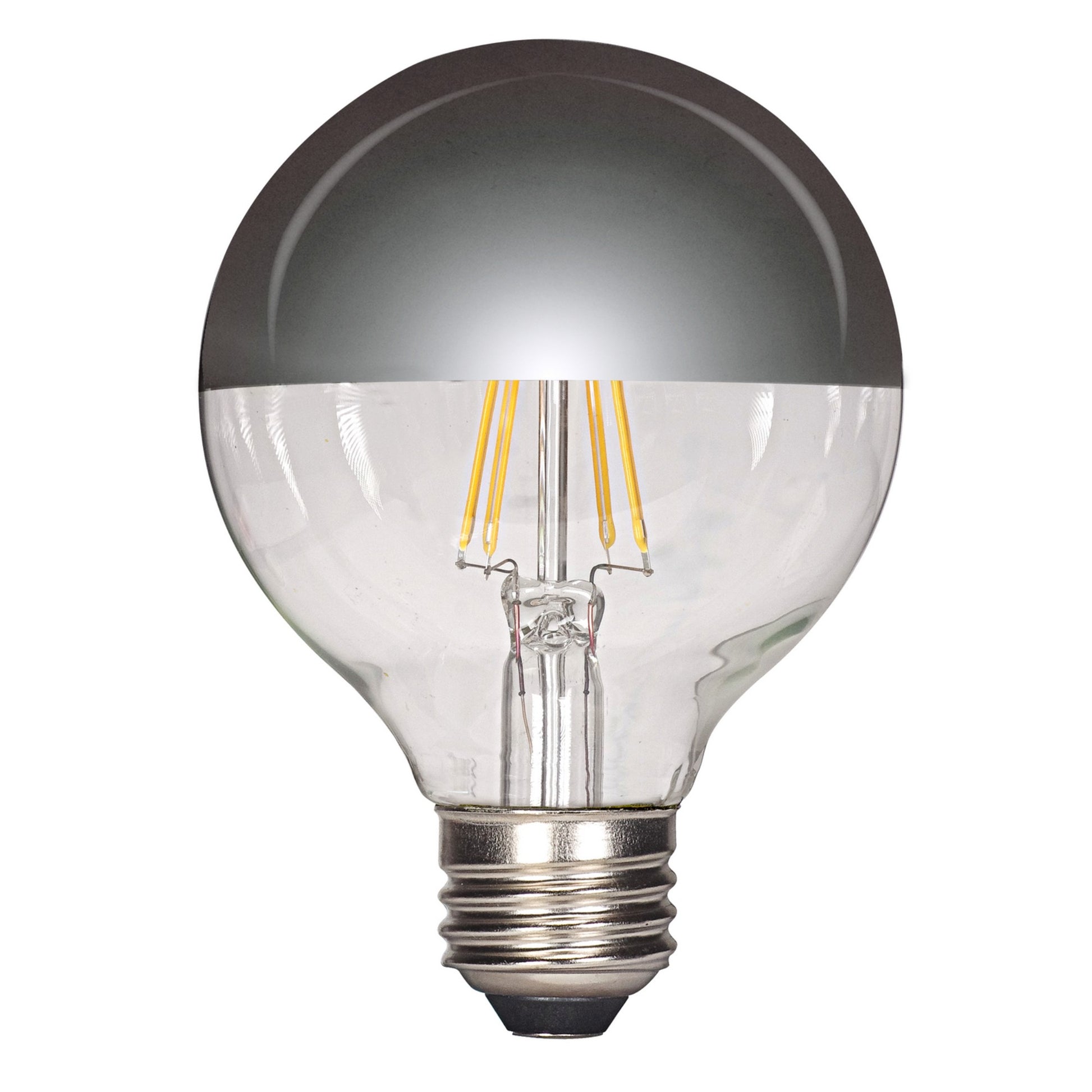 Silver Crown G25 Filament LED Bulb, 5 Watts, 430 Lumens, 2700K, 40W Equal, E26 Medium Base - Bees Lighting
