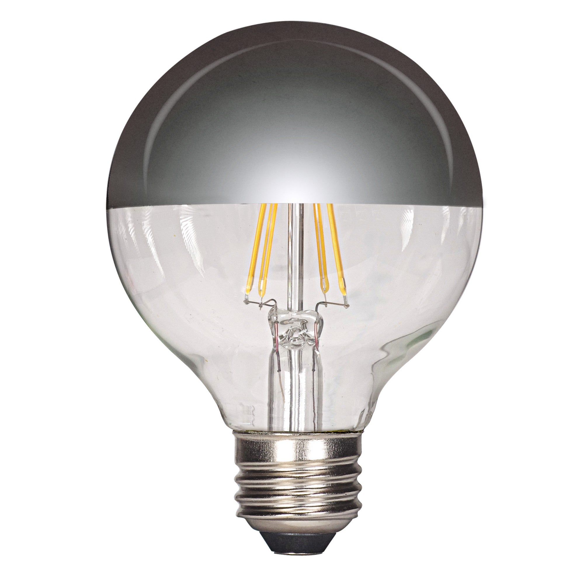 Silver Crown G25 Filament LED Bulb, 5 Watts, 430 Lumens, 2700K, 40W Equal, E26 Medium Base - Bees Lighting