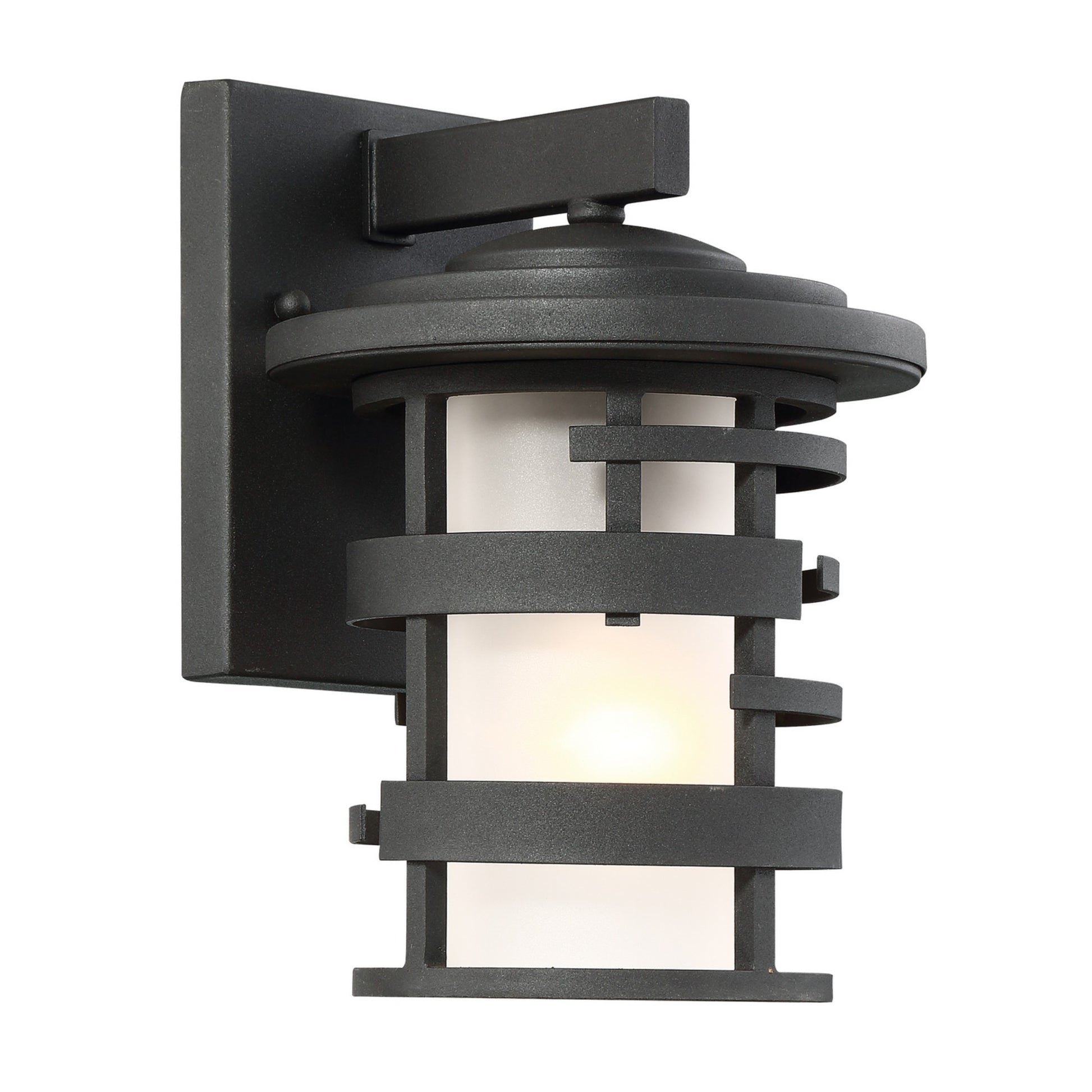 Lansing 10" Outdoor Wall Lantern, Textured Black Finish - Bees Lighting