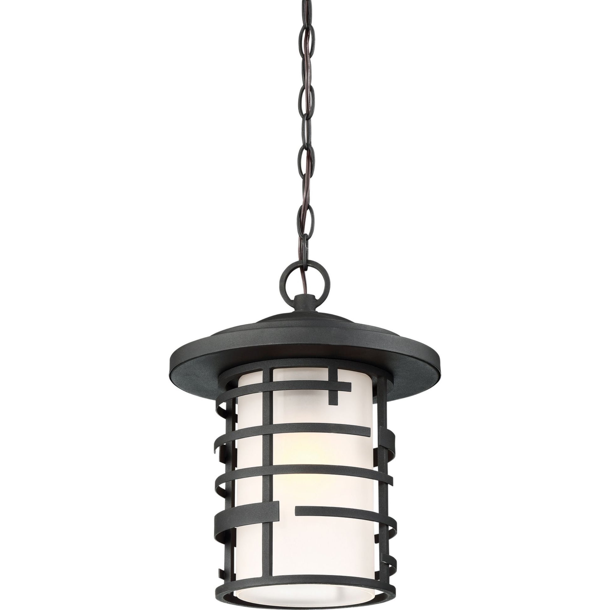 Lansing 17" Hanging Lantern, Textured Black Finish - Bees Lighting