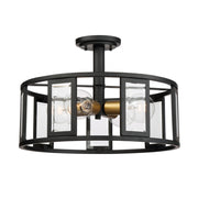 Payne 17" Semi Flush Mount, Bronze finish - Bees Lighting