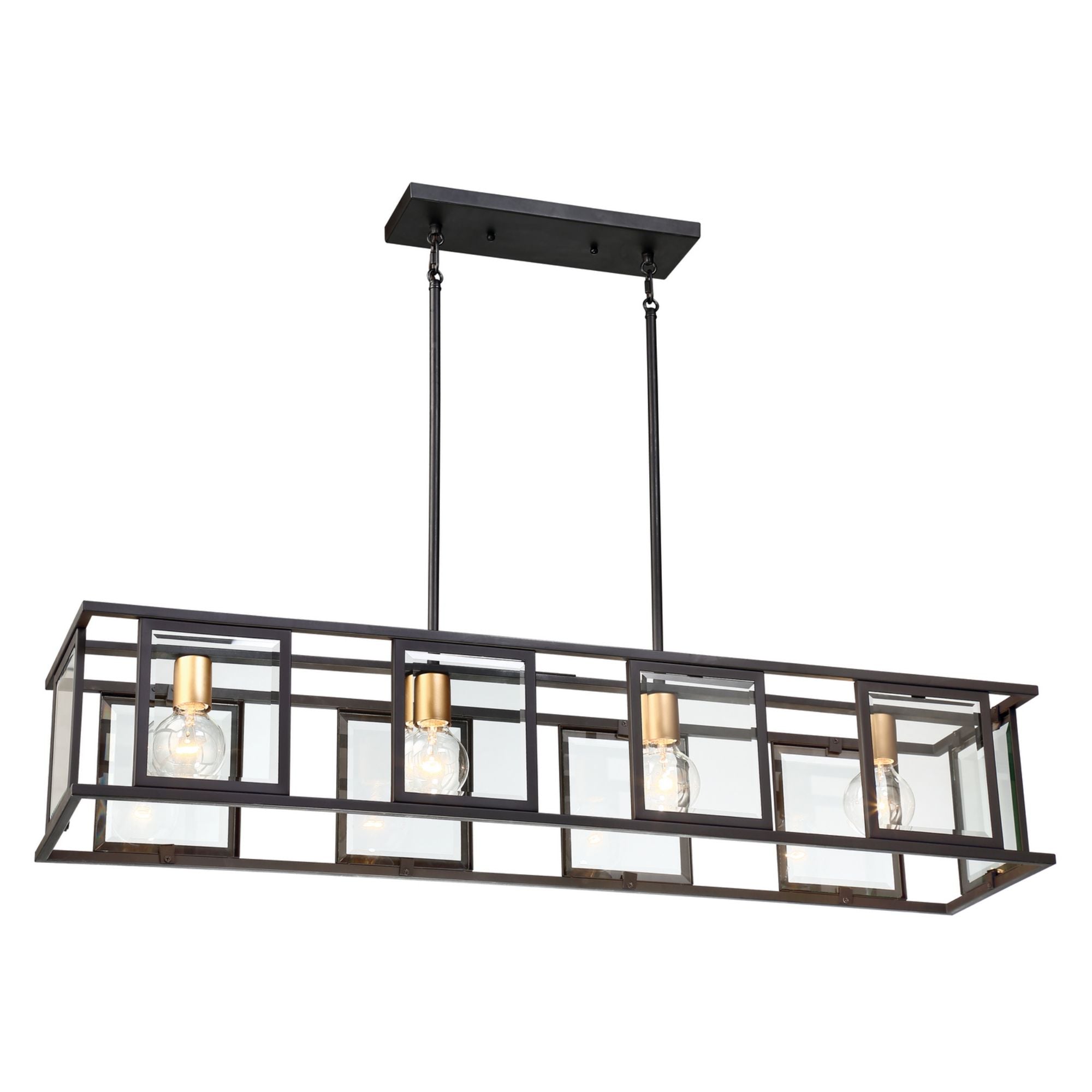 Payne 42" 4 Lights Pendant, Bronze Finish - Bees Lighting