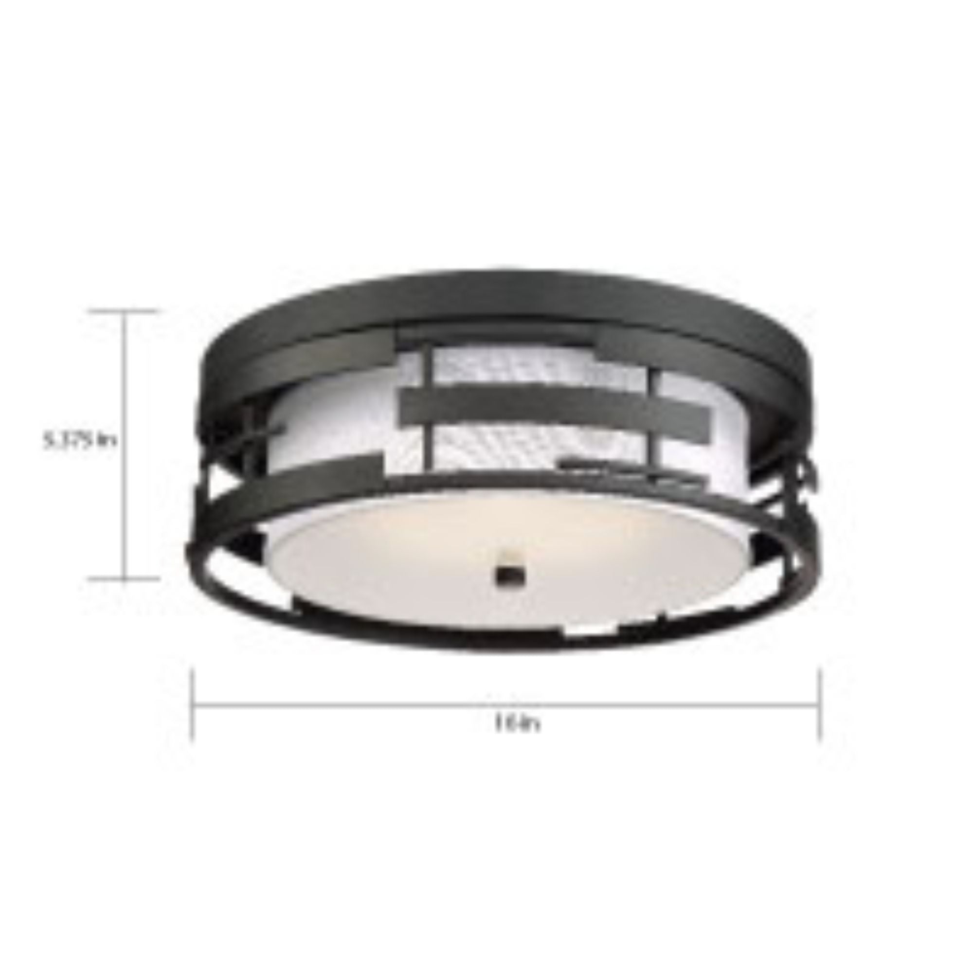 Lansing 16" 3-Light Flush Mount, Midnight Bronze Finish