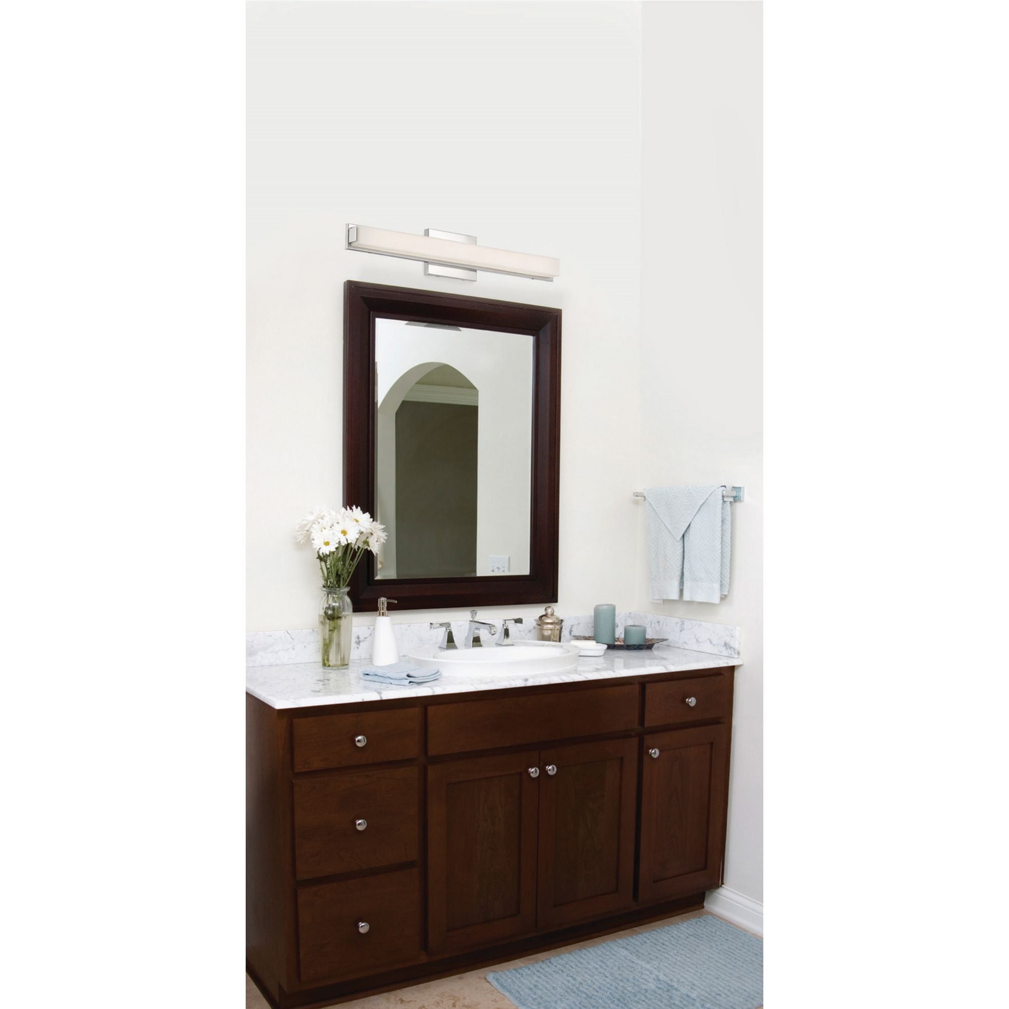 Slick 25" LED Vanity, Polished Nickel Finish - Bees Lighting