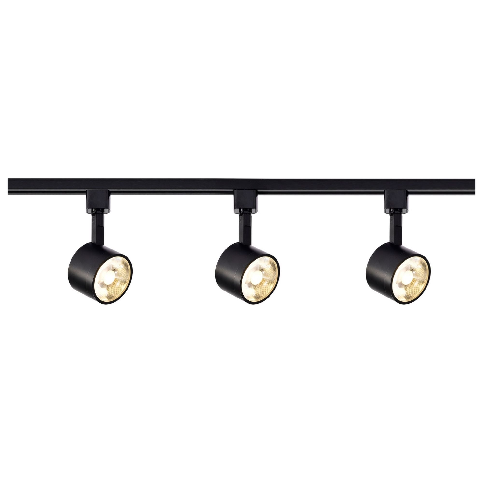 4ft 3 Lights Round LED Track Kit 36W 3000 Lumens 3000K, Halo, 36°, Black - Bees Lighting