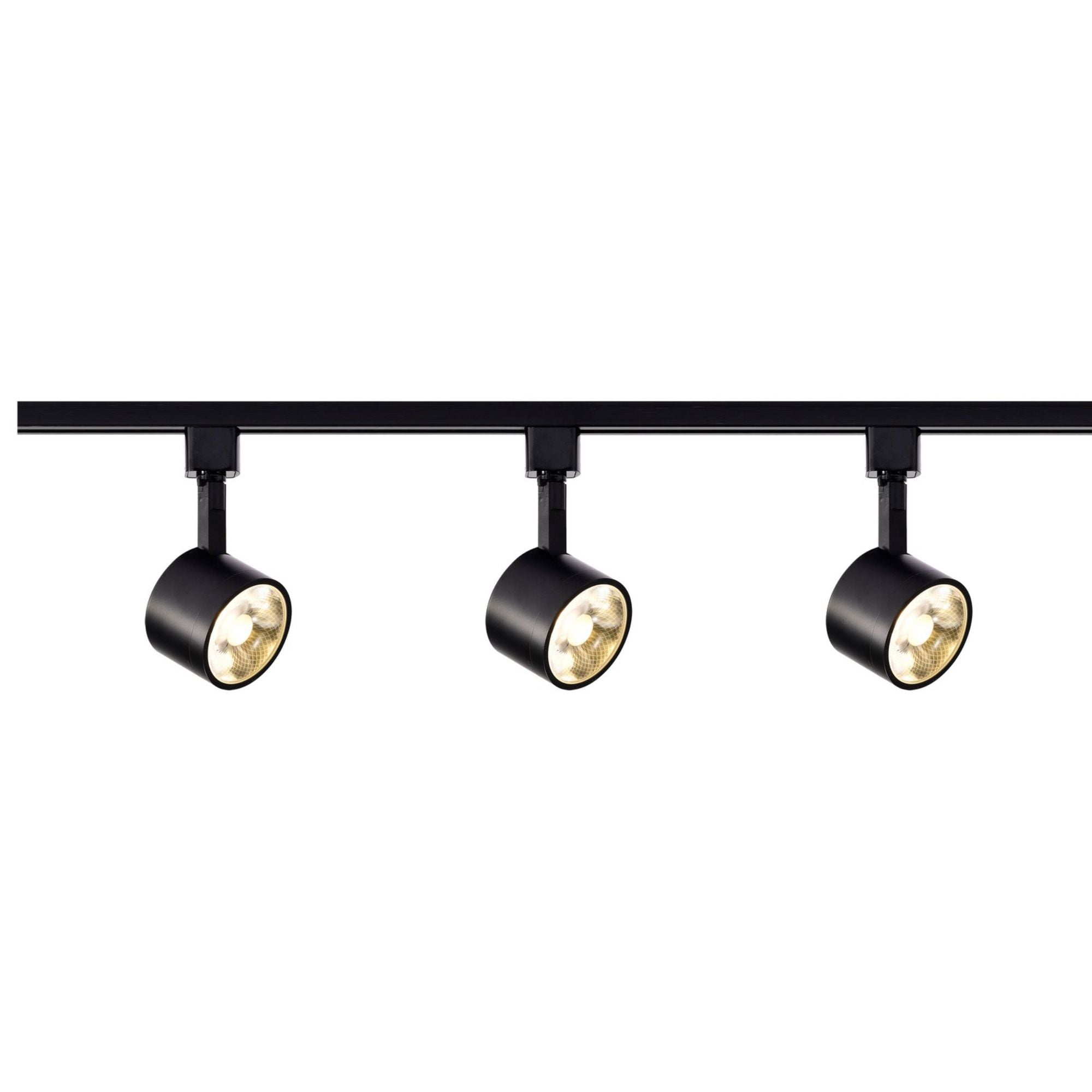 4ft 3 Lights Round LED Track Kit 36W 3000 Lumens 3000K, Halo, 36°, Black - Bees Lighting