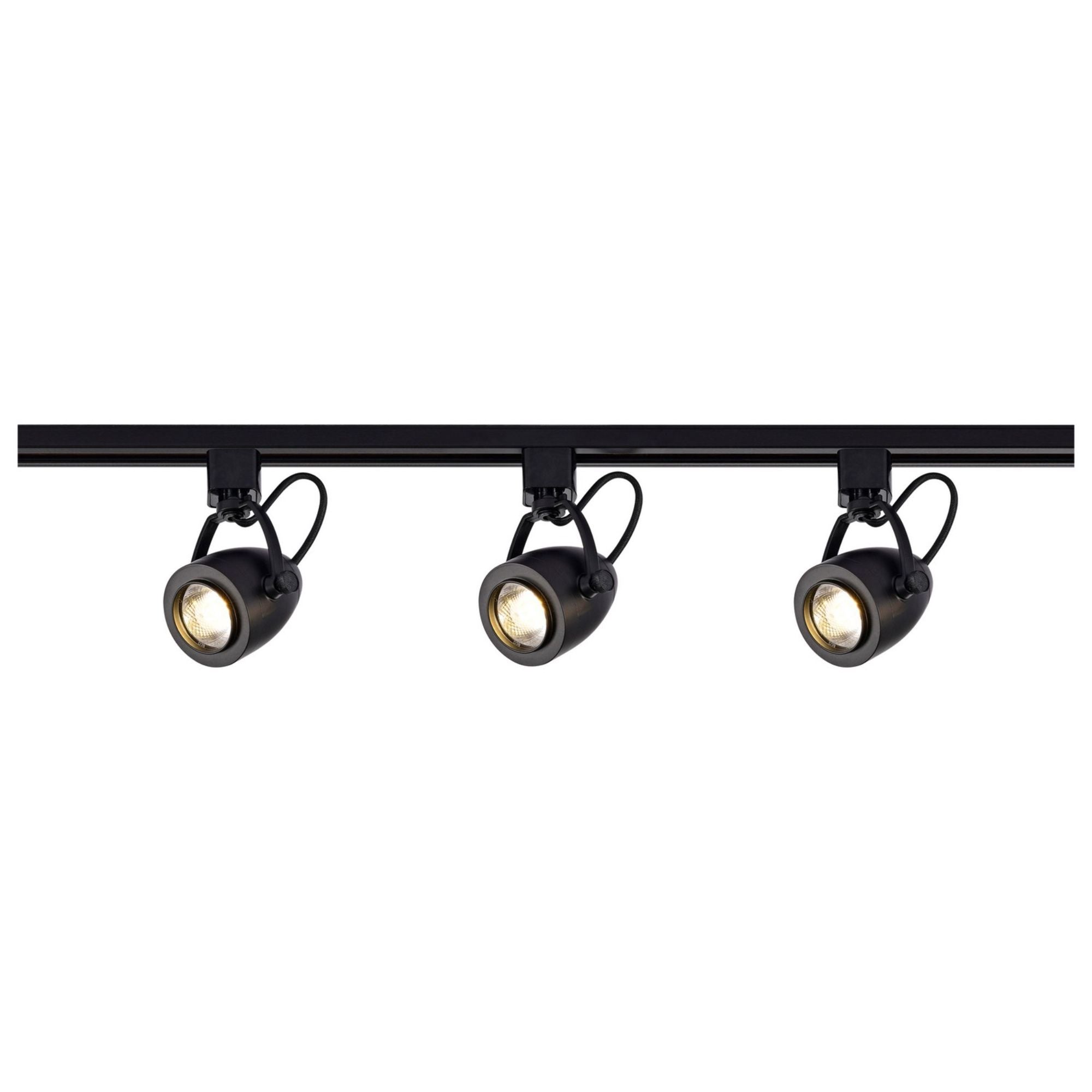 4ft 3 Lights Pinch Back LED Track Kit 36W 3000 Lumens 3000K, Halo, 36°, Black - Bees Lighting
