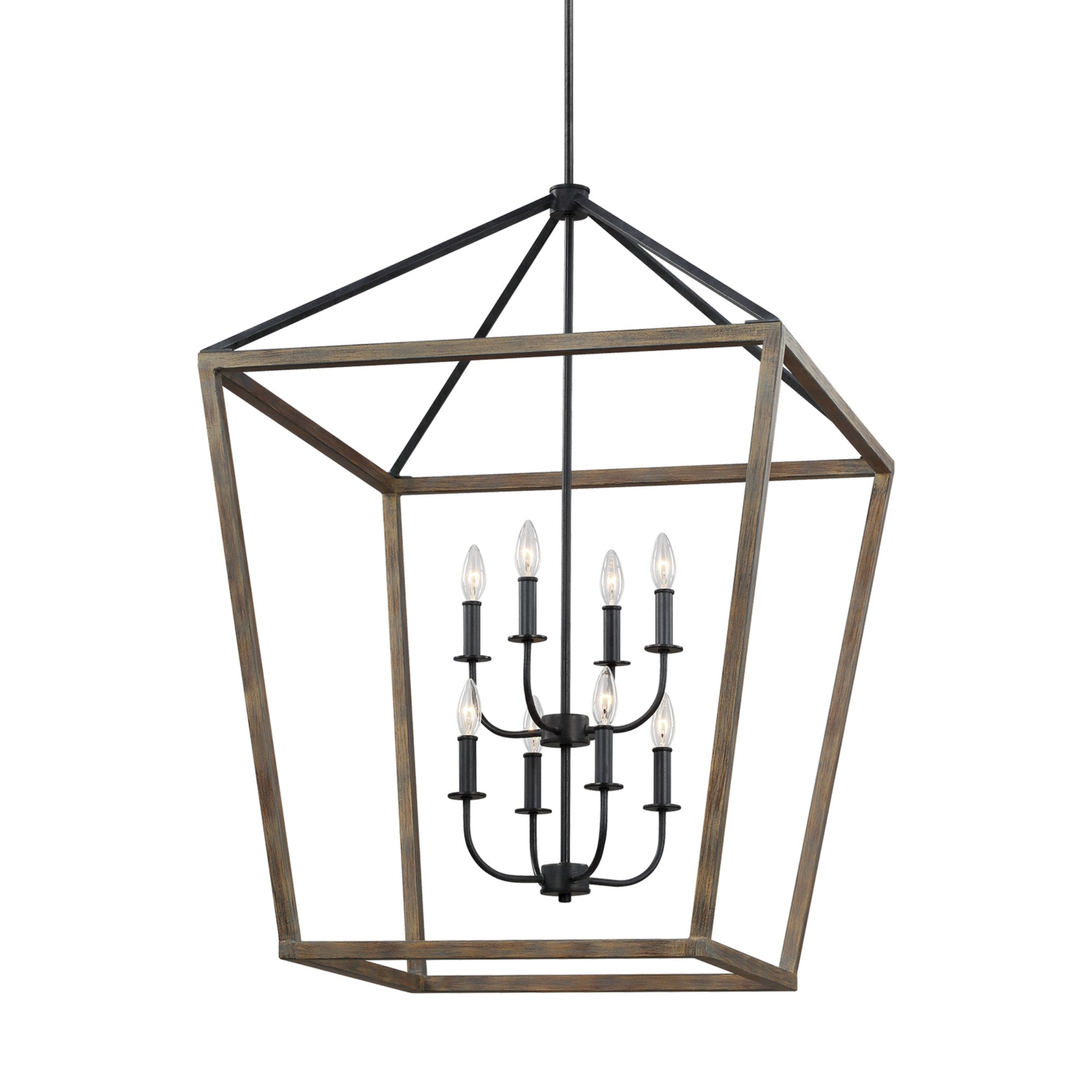 Gannet 43" 8-Light X-Large Chandeier, Weathered Oak Wood Finish - Bees Lighting