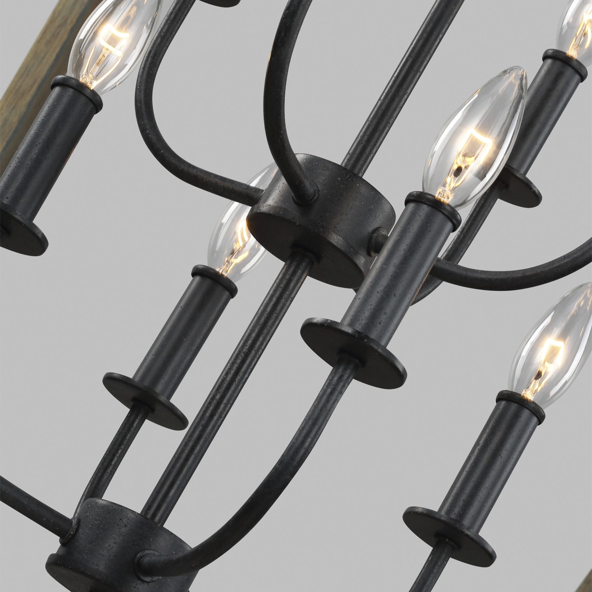 Gannet 43" 8-Light X-Large Chandeier, Weathered Oak Wood Finish - Bees Lighting