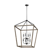 Gannet 43" 8-Light X-Large Chandeier, Weathered Oak Wood Finish - Bees Lighting