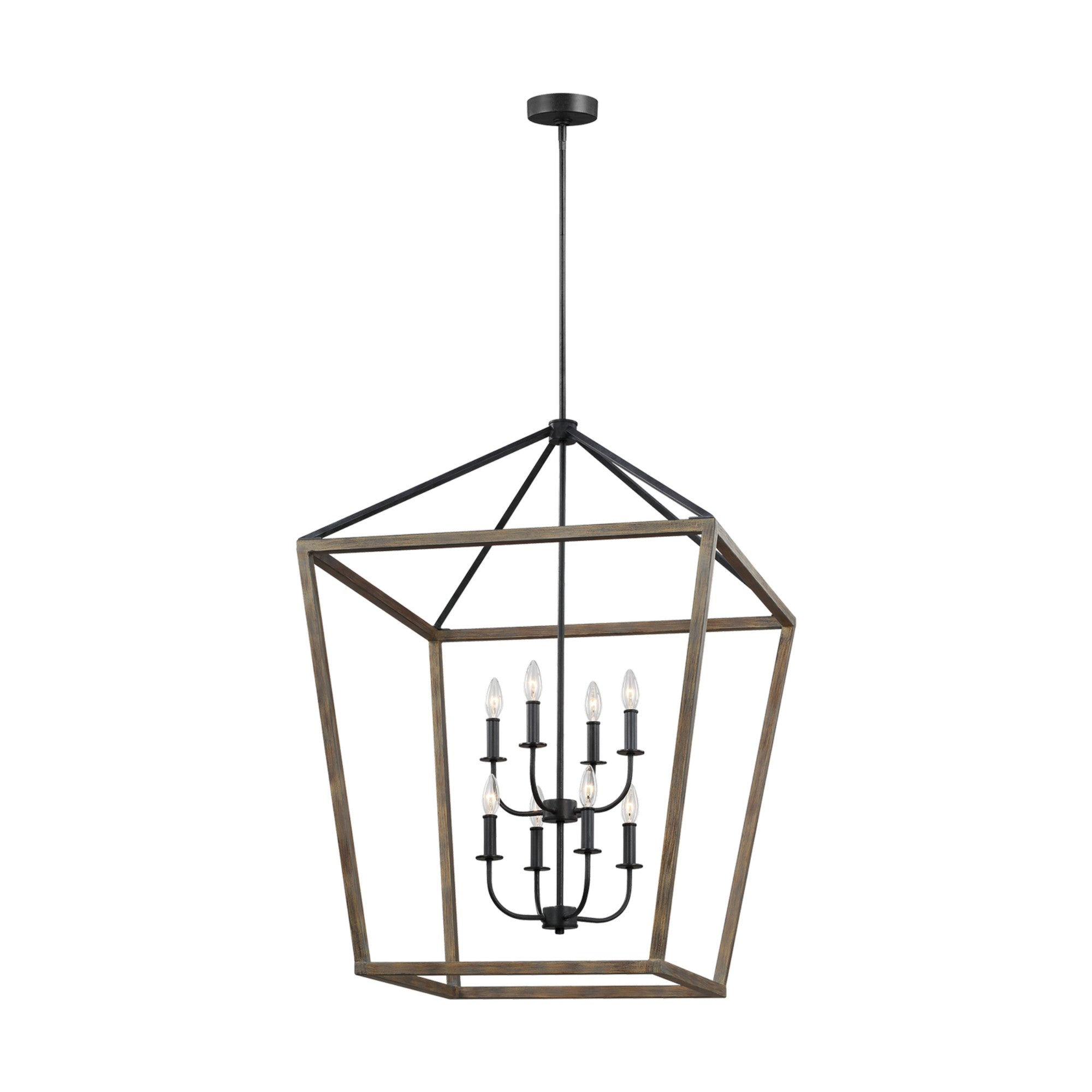 Gannet 43" 8-Light X-Large Chandeier, Weathered Oak Wood Finish - Bees Lighting