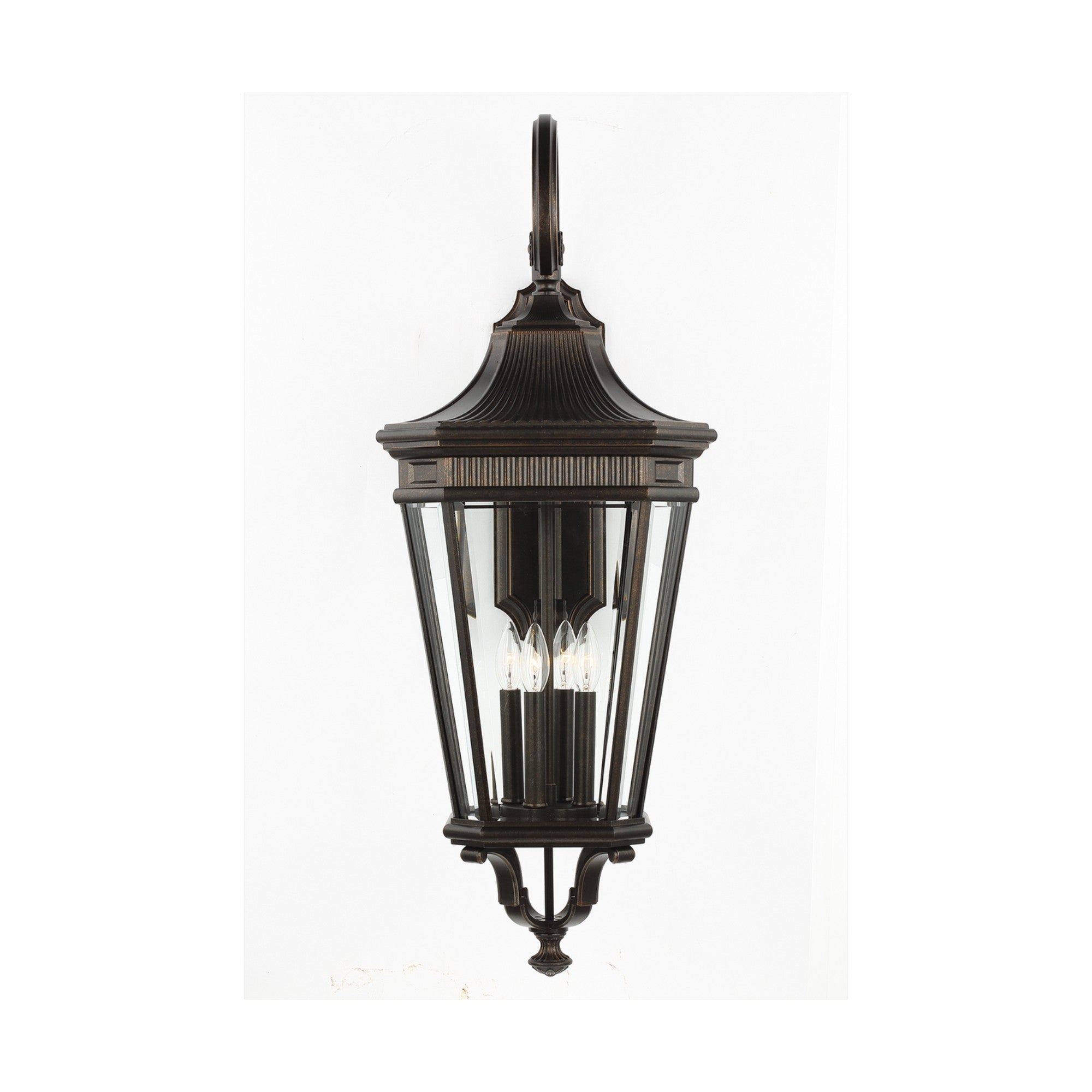 Cotswold Lane 36" 4-Light X-Large Lantern, Grecian Bronze Finish with Clear Glass - Bees Lighting
