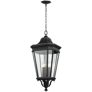 Cotswold Lane 14" 4-Light Large Pendant, Black Finish with Clear Glass - Bees Lighting