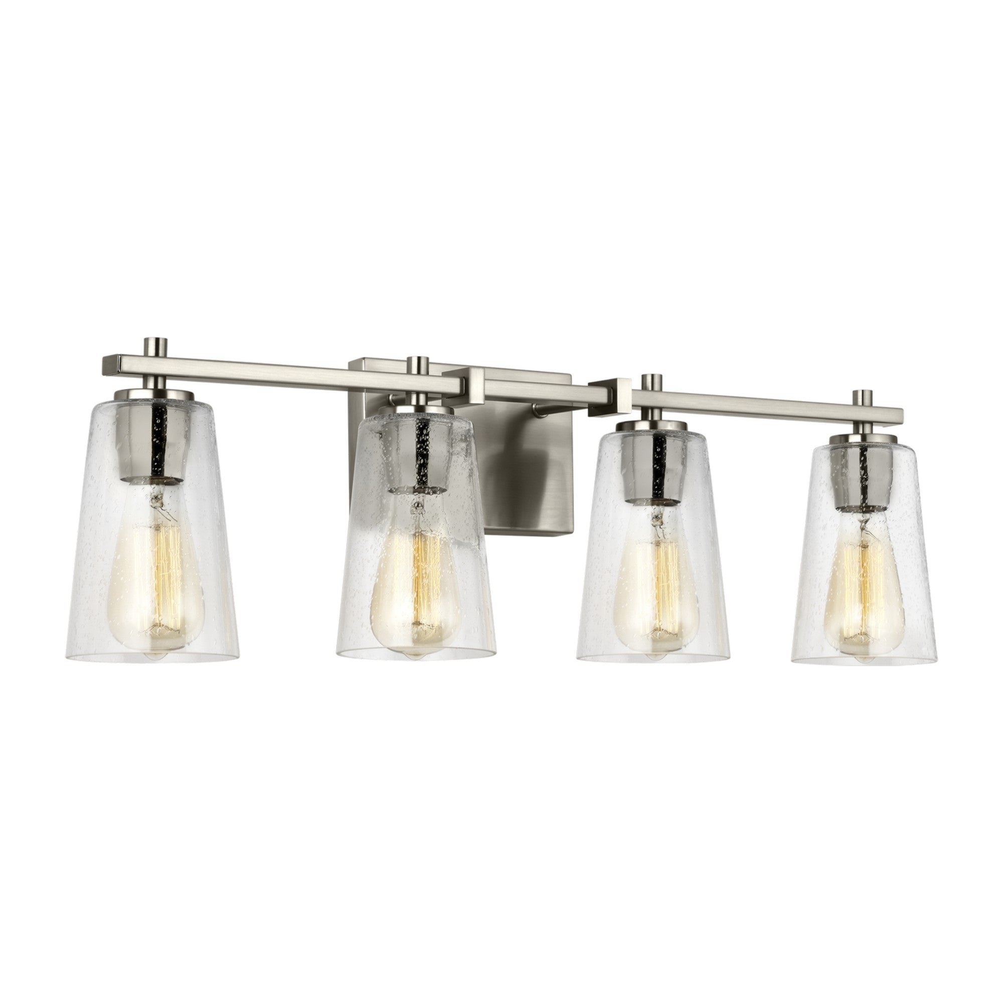 Mercer 29" 4-Light Bathroom Vanity, Satin Nickel Finish - Bees Lighting