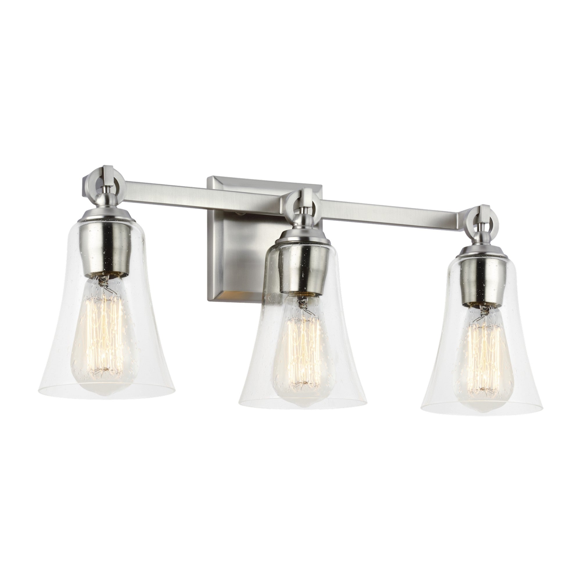Monterro 22" 3-Light Bathroom Vanity, Satin Nickel Finish - Bees Lighting