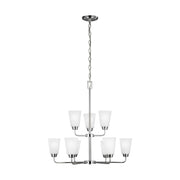 Kerrville 29" 9-Light LED Chandelier, Chrome Finish - Bees Lighting