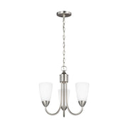 Seville 17" 3-Light Chandelier, Brushed Nickel Finish - Bees Lighting