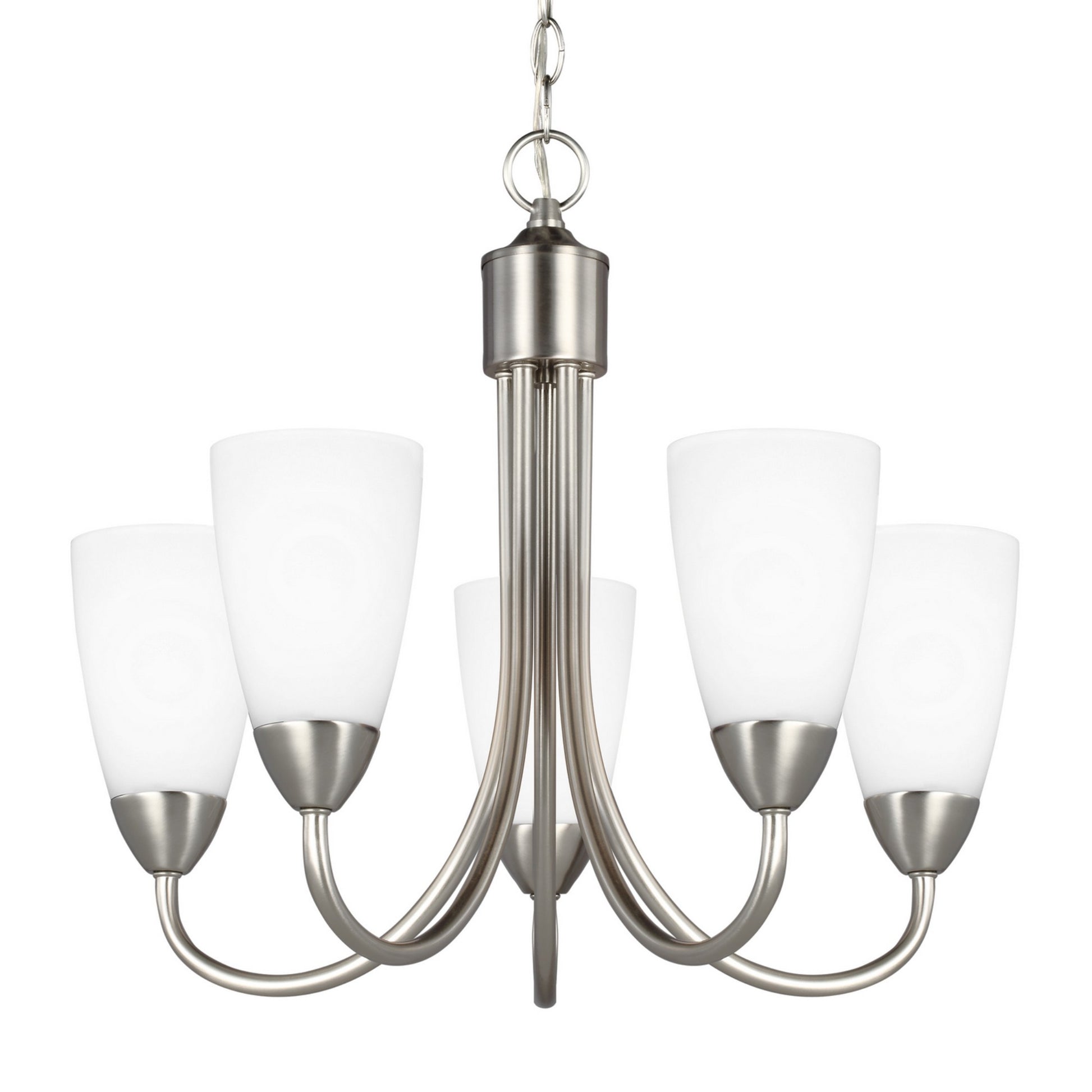 Seville 21" 5-Light LED Chandelier, Brushed Nickel Finish - Bees Lighting