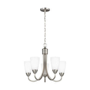 Seville 21" 5-Light LED Chandelier, Brushed Nickel Finish - Bees Lighting