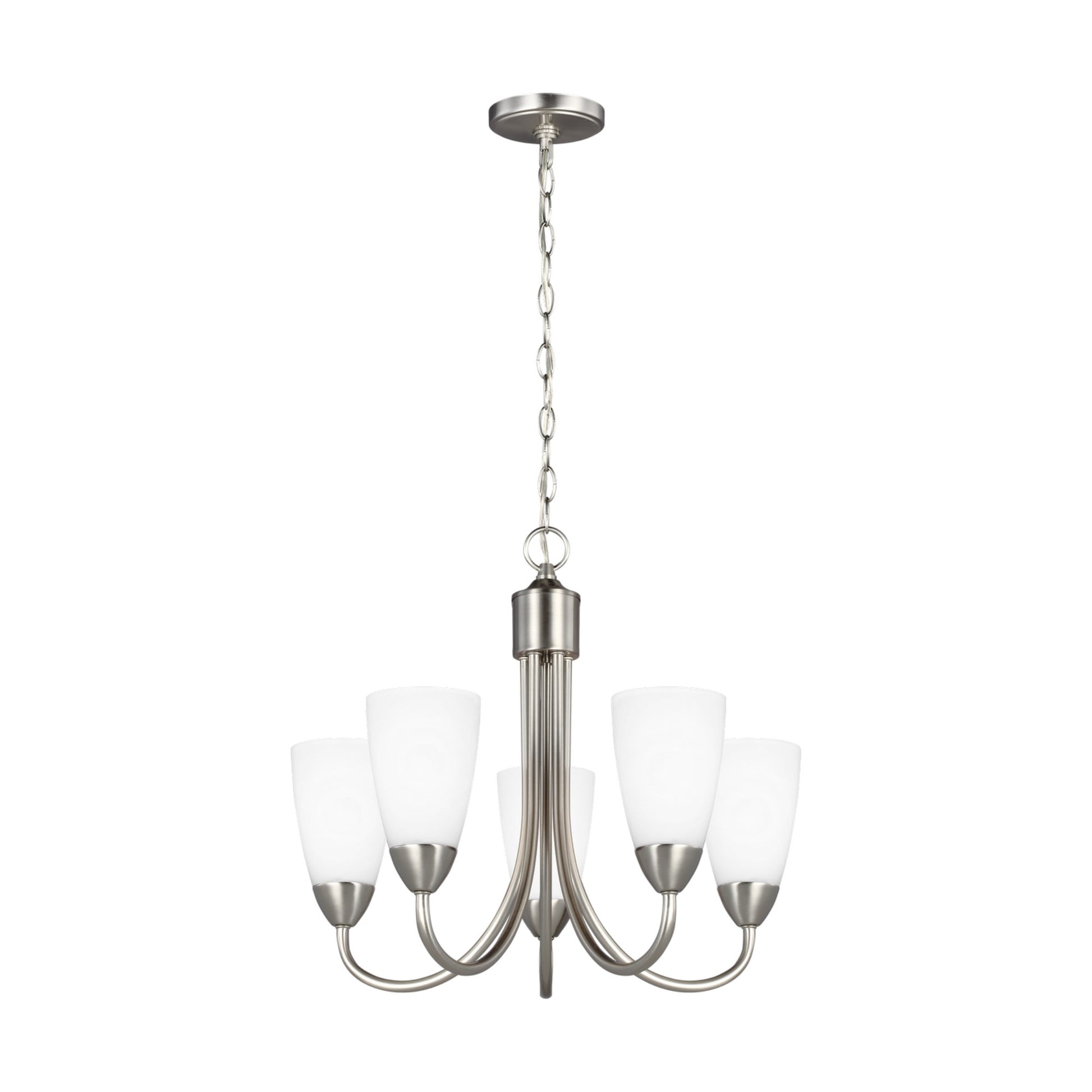 Seville 21" 5-Light LED Chandelier, Brushed Nickel Finish - Bees Lighting