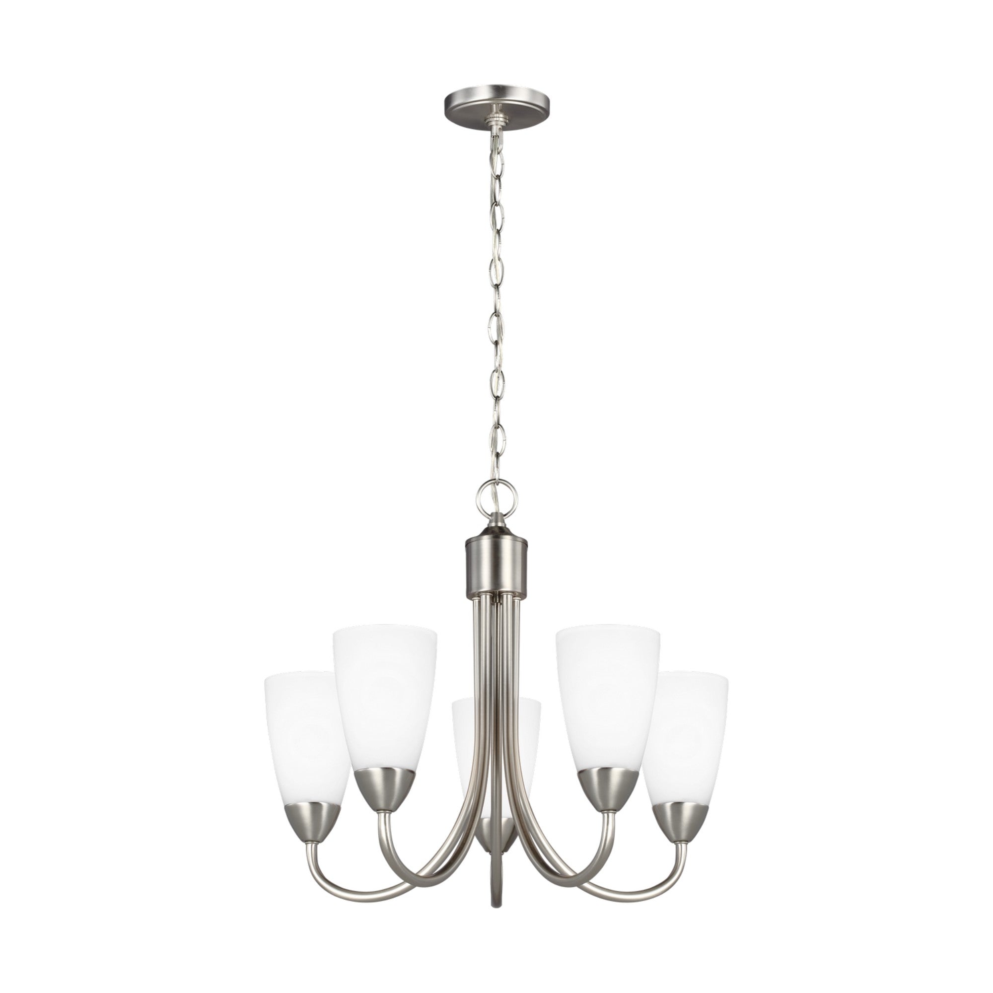 Seville 21" 5-Light LED Chandelier, Brushed Nickel Finish - Bees Lighting