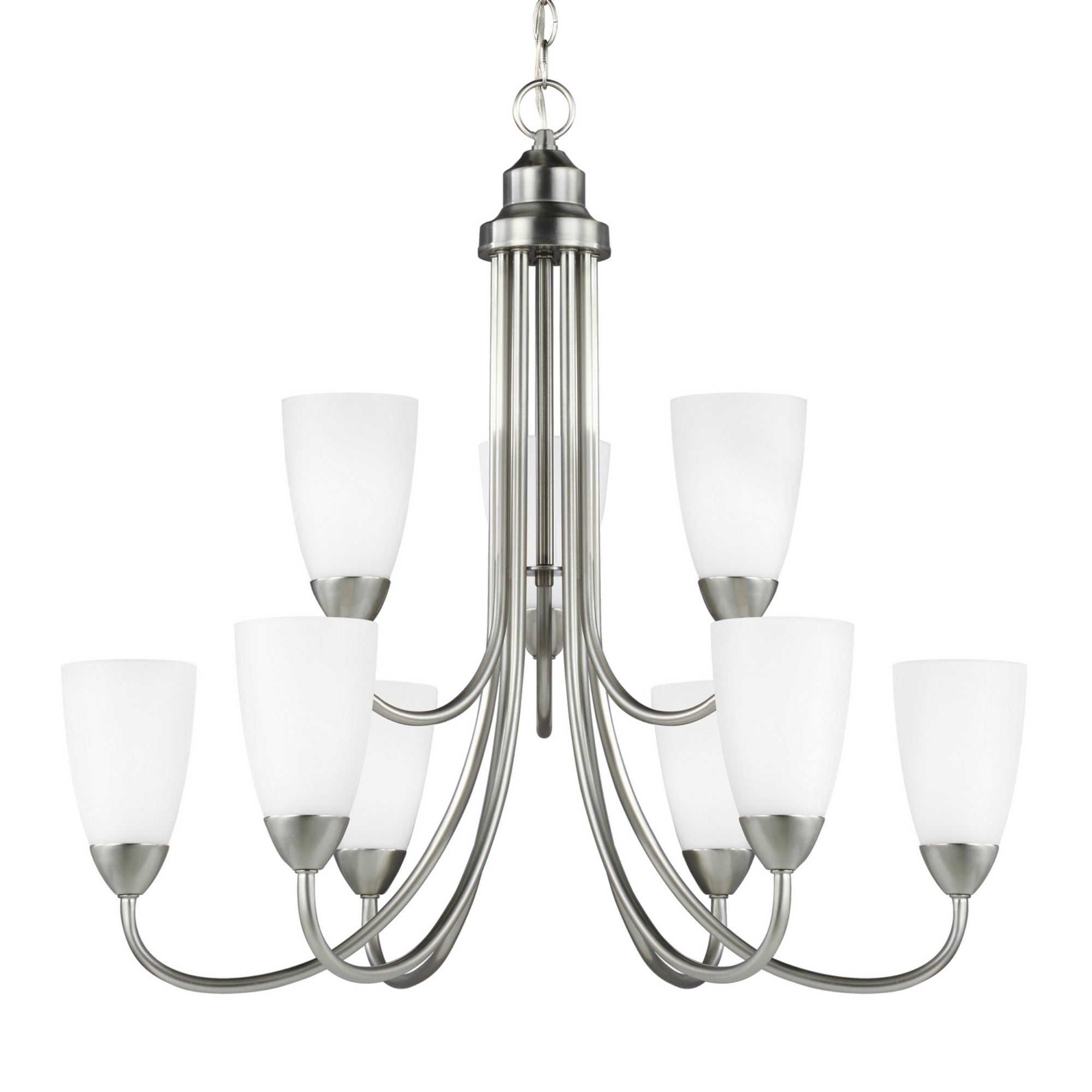 Seville 29" 9-Light Chandelier, Brushed Nickel Finish - Bees Lighting