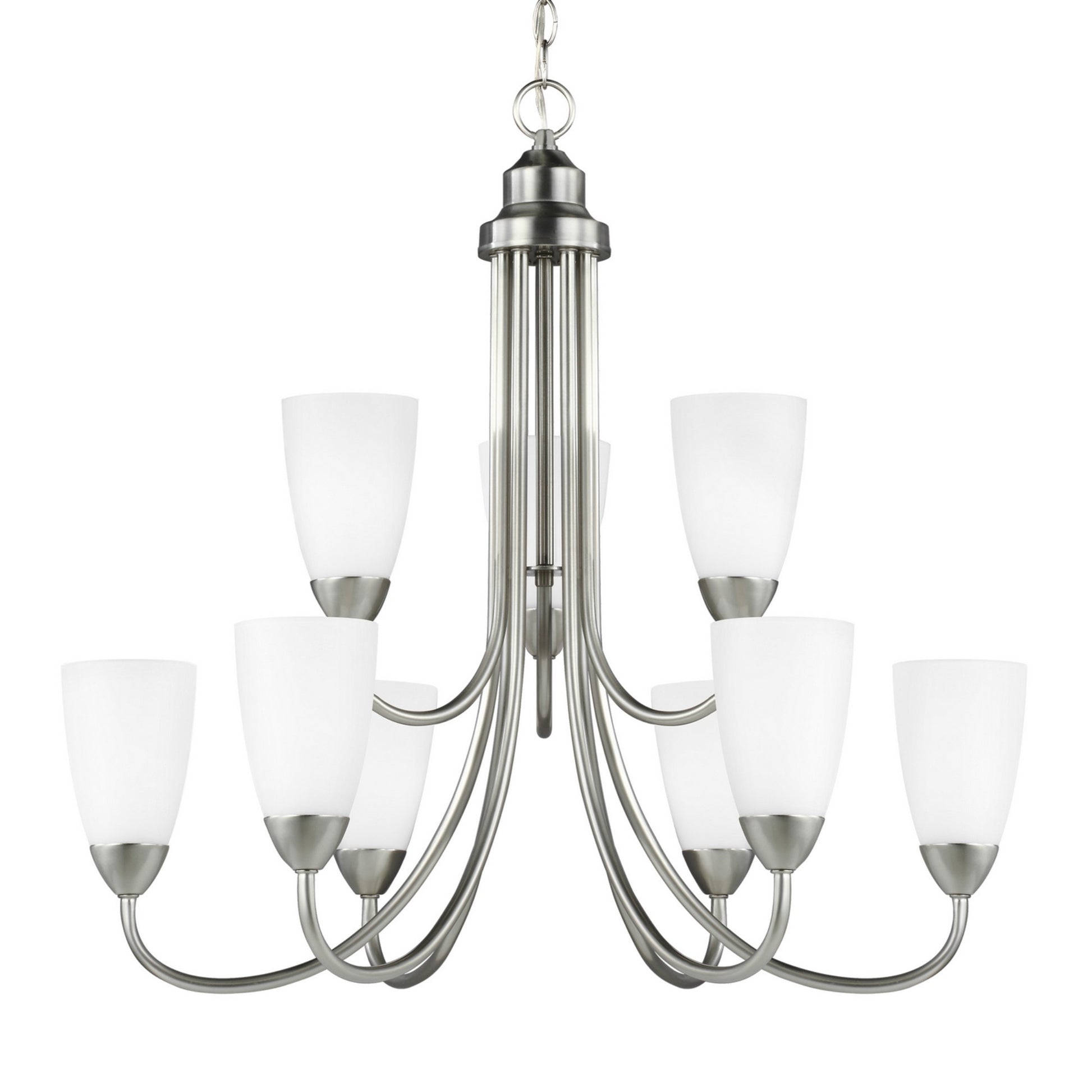 Seville 29" 9-Light LED Chandelier, Brushed Nickel Finish - Bees Lighting