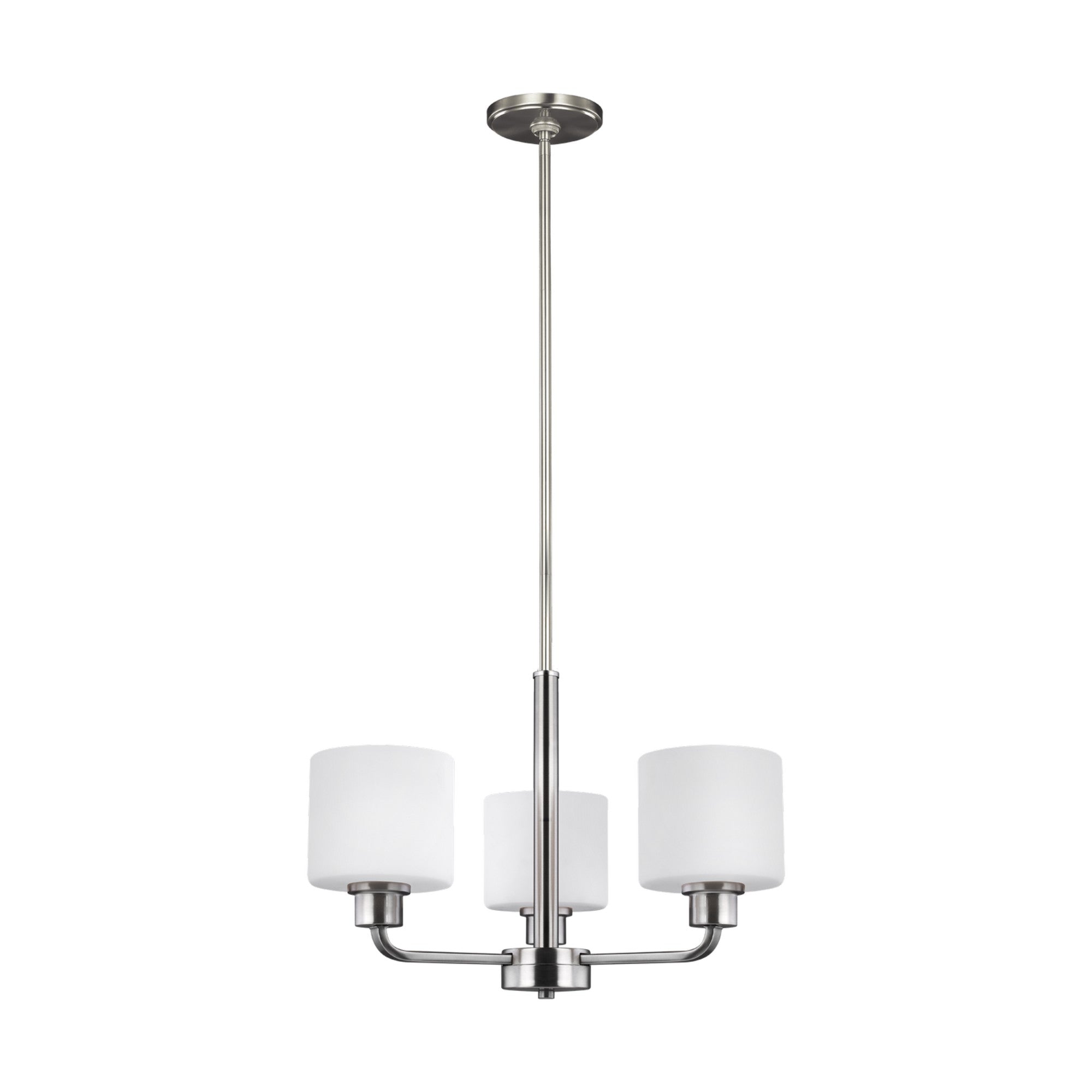 Canfield 20" 3-Light Chandelier, Brushed Nickel Finish - Bees Lighting
