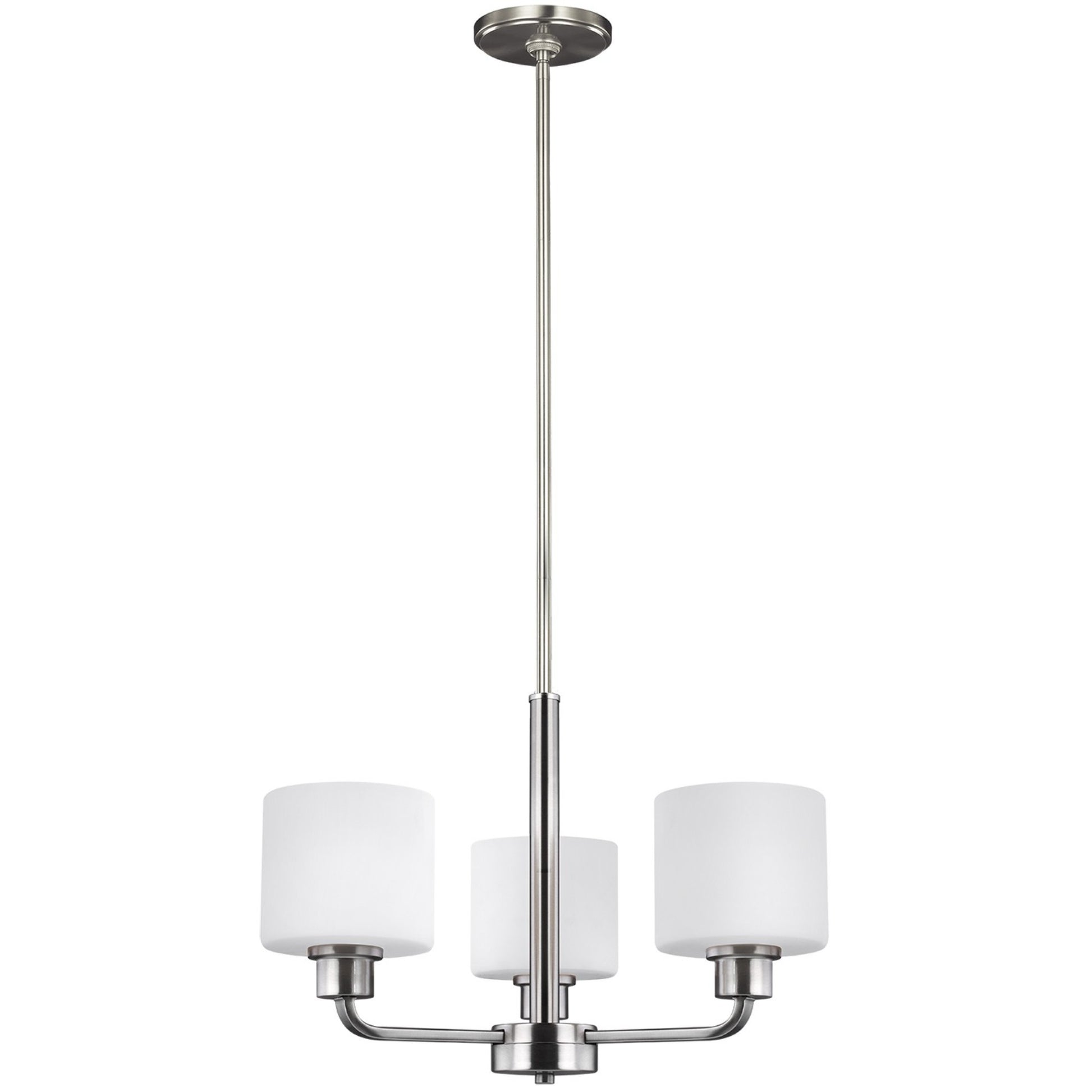 Canfield 20" 3-Light LED Chandelier, Brushed Nickel Finish - Bees Lighting