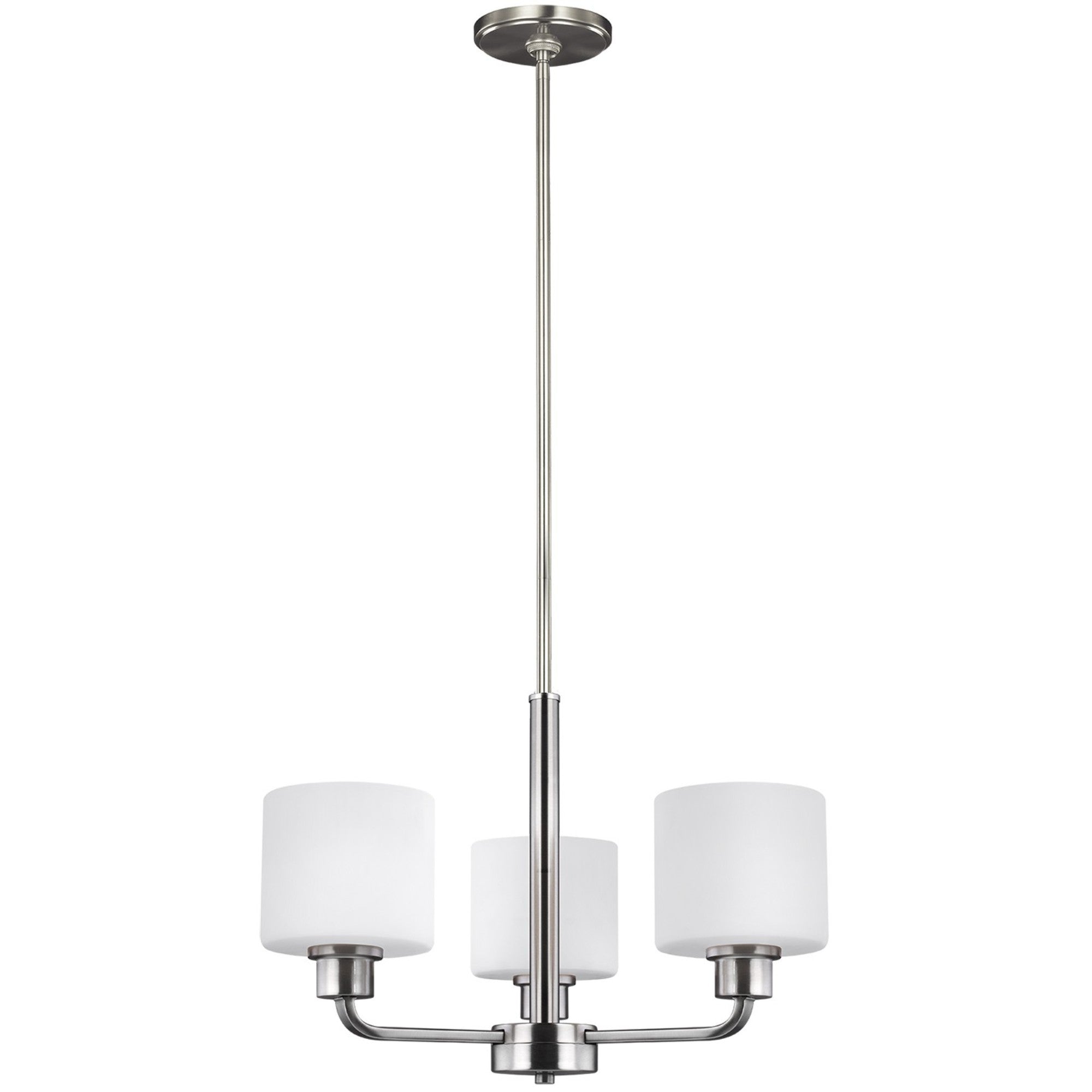 Canfield 20" 3-Light LED Chandelier, Brushed Nickel Finish - Bees Lighting
