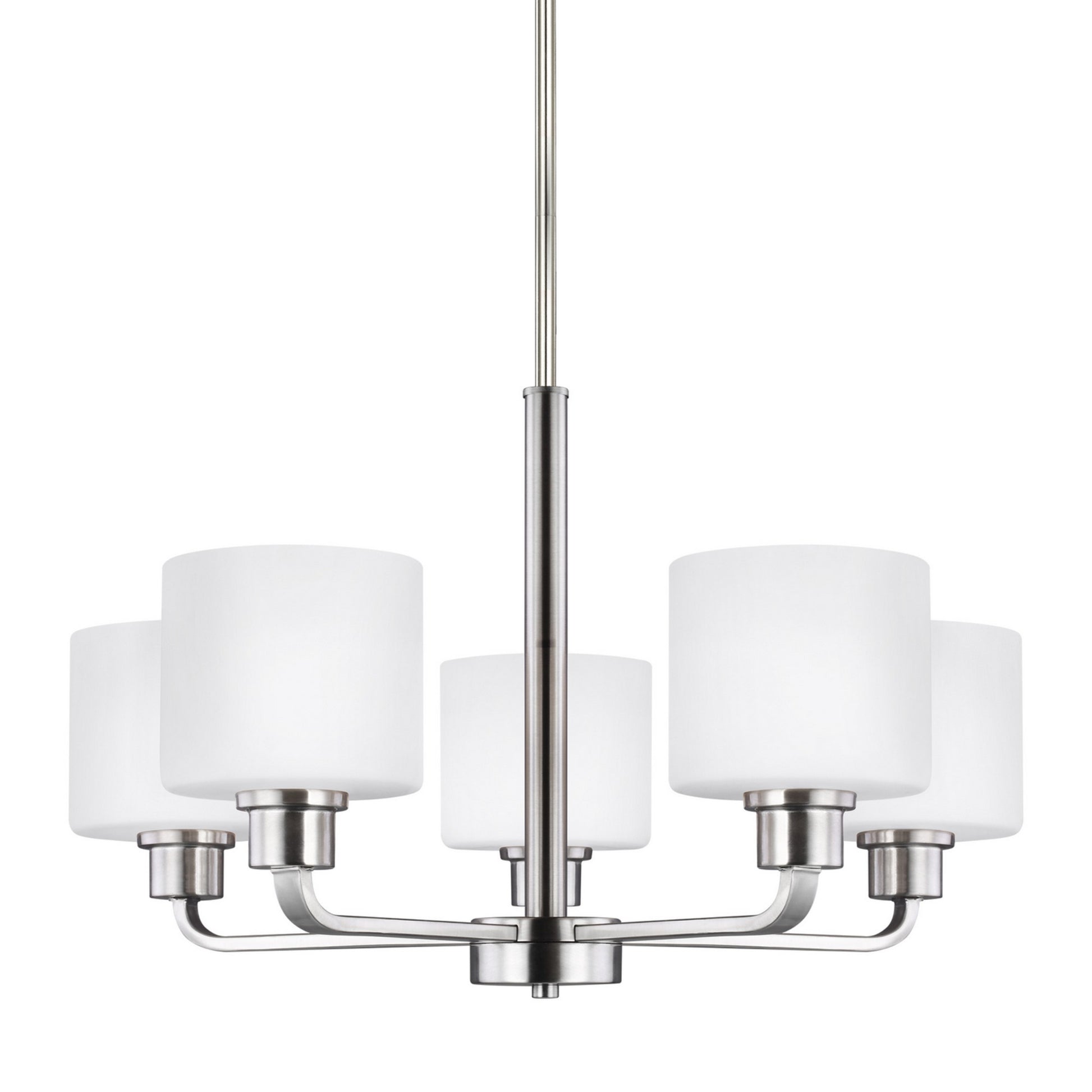 Canfield 24" 5-Light Chandelier, Brushed Nickel Finish - Bees Lighting