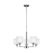 Canfield 24" 5-Light Chandelier, Brushed Nickel Finish - Bees Lighting