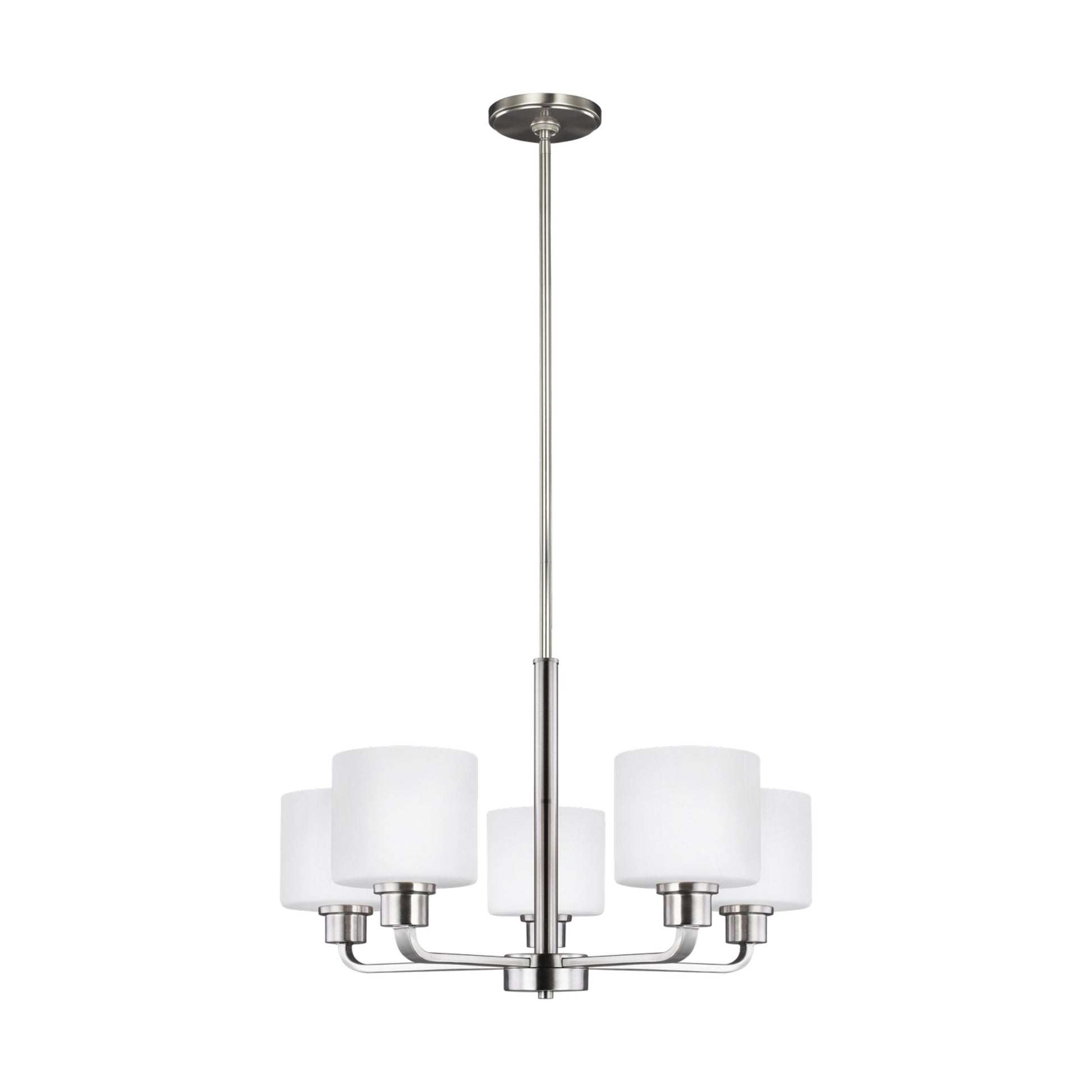 Canfield 24" 5-Light Chandelier, Brushed Nickel Finish - Bees Lighting