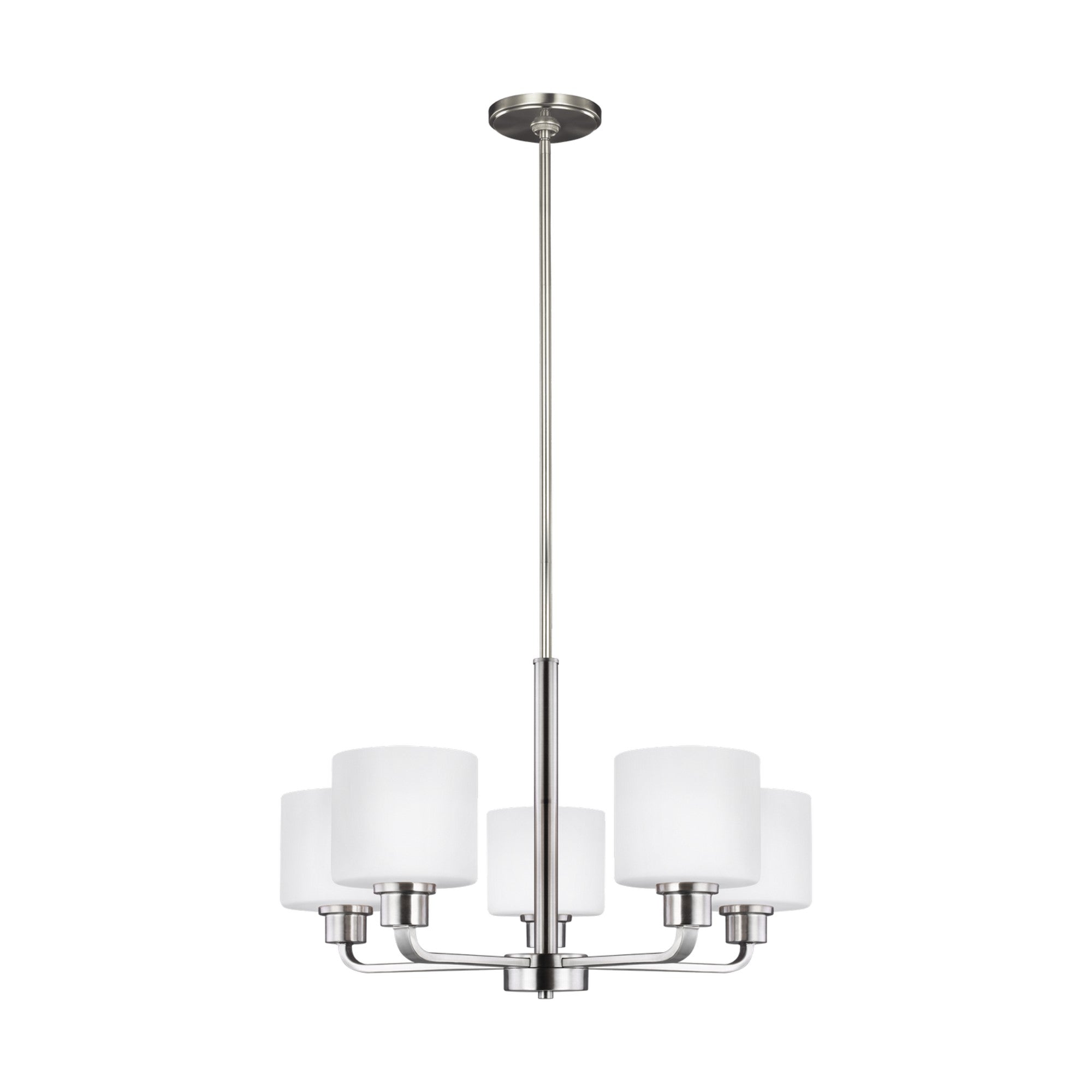 Canfield 24" 5-Light Chandelier, Brushed Nickel Finish - Bees Lighting