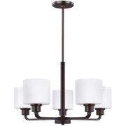Canfield 24" 5-Light LED Chandelier, Bronze Finish - Bees Lighting
