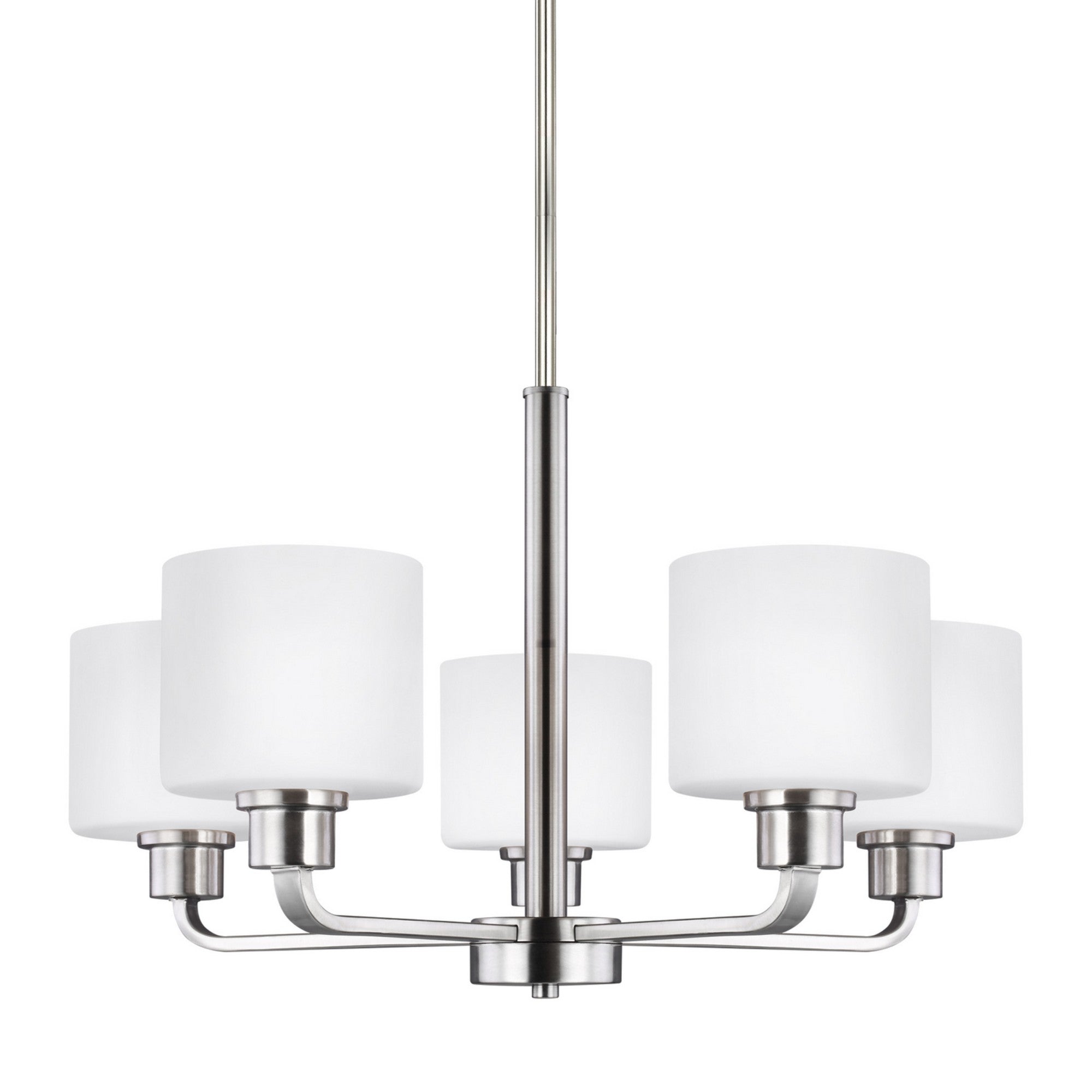 Canfield 24" 5-Light LED Chandelier, Brushed Nickel Finish - Bees Lighting