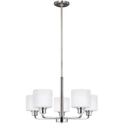 Canfield 24" 5-Light LED Chandelier, Brushed Nickel Finish - Bees Lighting