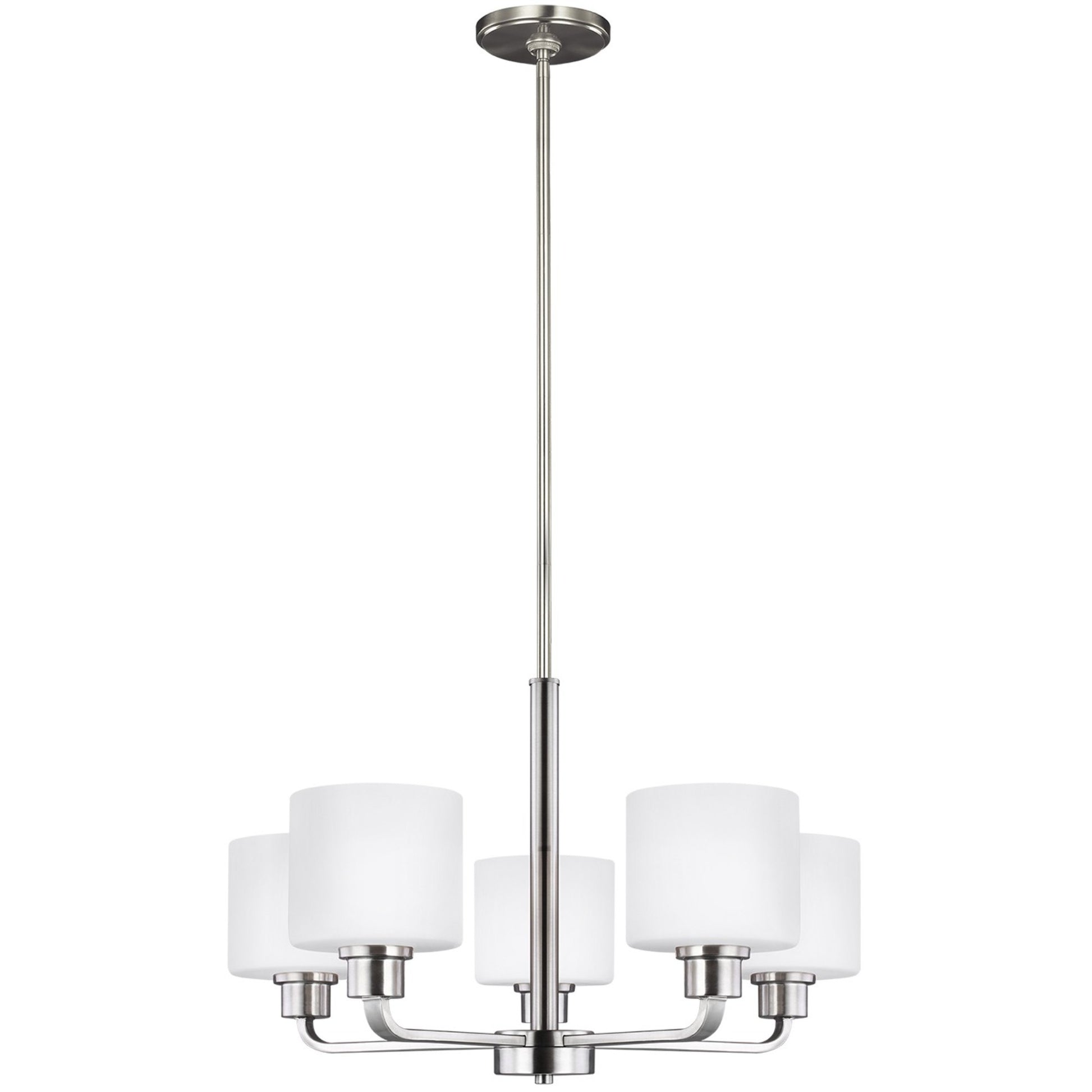 Canfield 24" 5-Light LED Chandelier, Brushed Nickel Finish - Bees Lighting