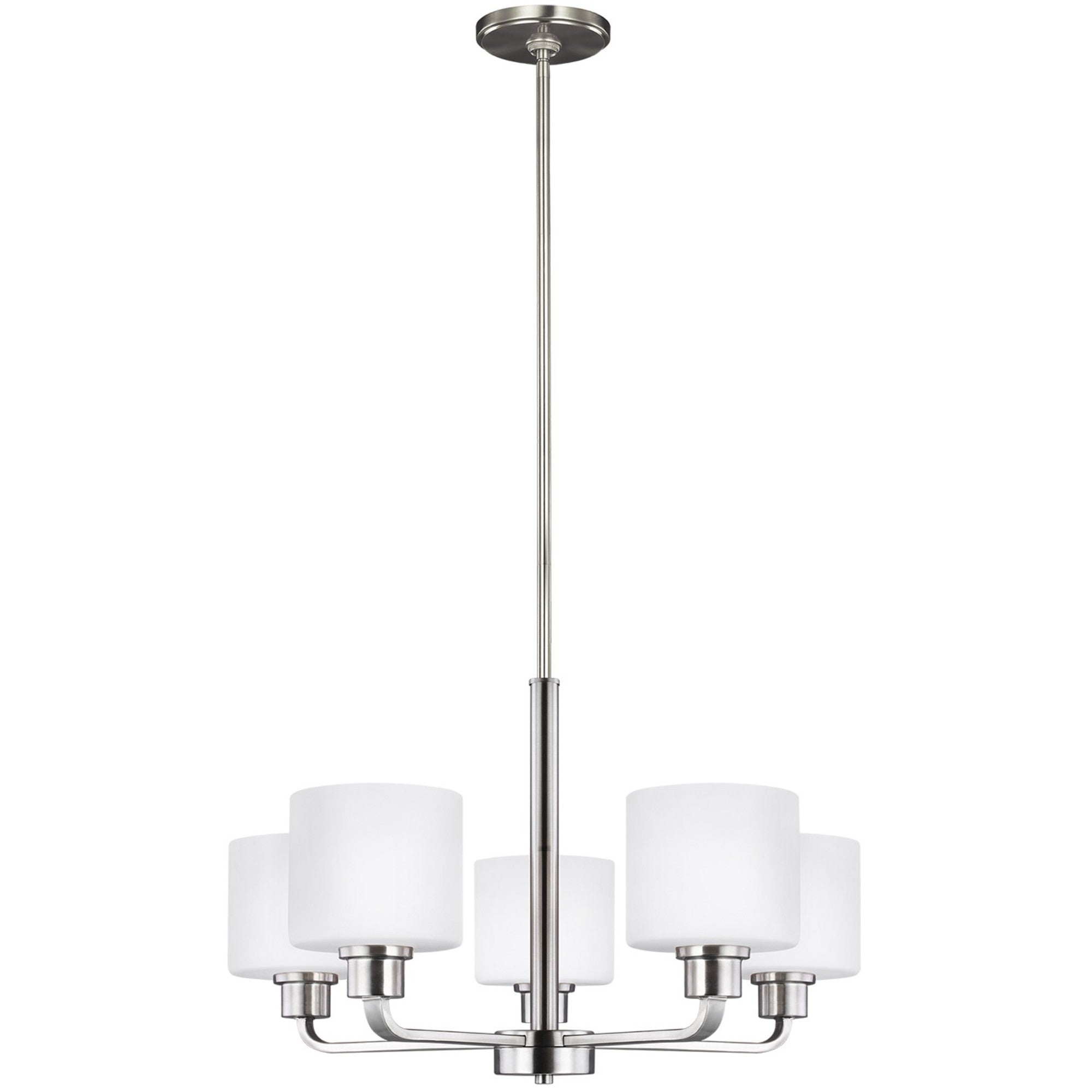 Canfield 24" 5-Light LED Chandelier, Brushed Nickel Finish - Bees Lighting