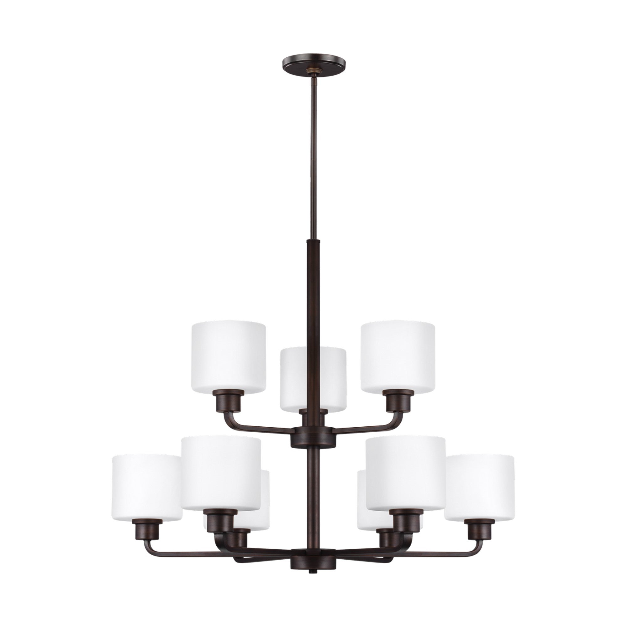 Canfield 31" 9-Light Chandelier, Bronze Finish - Bees Lighting