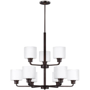 Canfield 31" 9-Light LED Chandelier, Bronze Finish - Bees Lighting