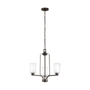 Franport 20" 3-Light LED Chandelier, Bronze Finish - Bees Lighting