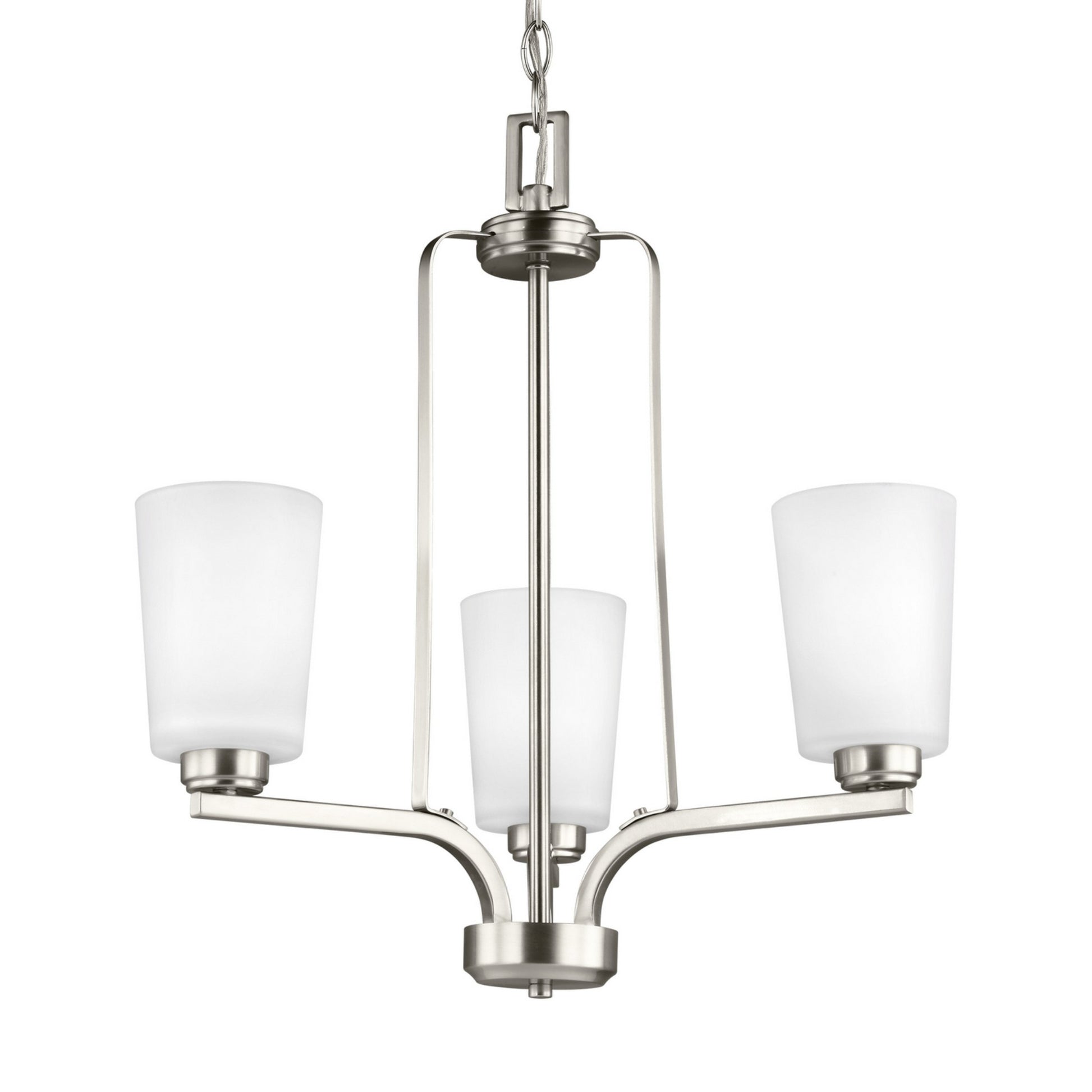 Franport 20" 3-Light LED Chandelier, Brushed Nickel Finish - Bees Lighting
