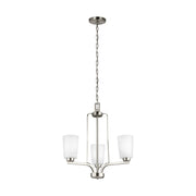 Franport 20" 3-Light LED Chandelier, Brushed Nickel Finish - Bees Lighting