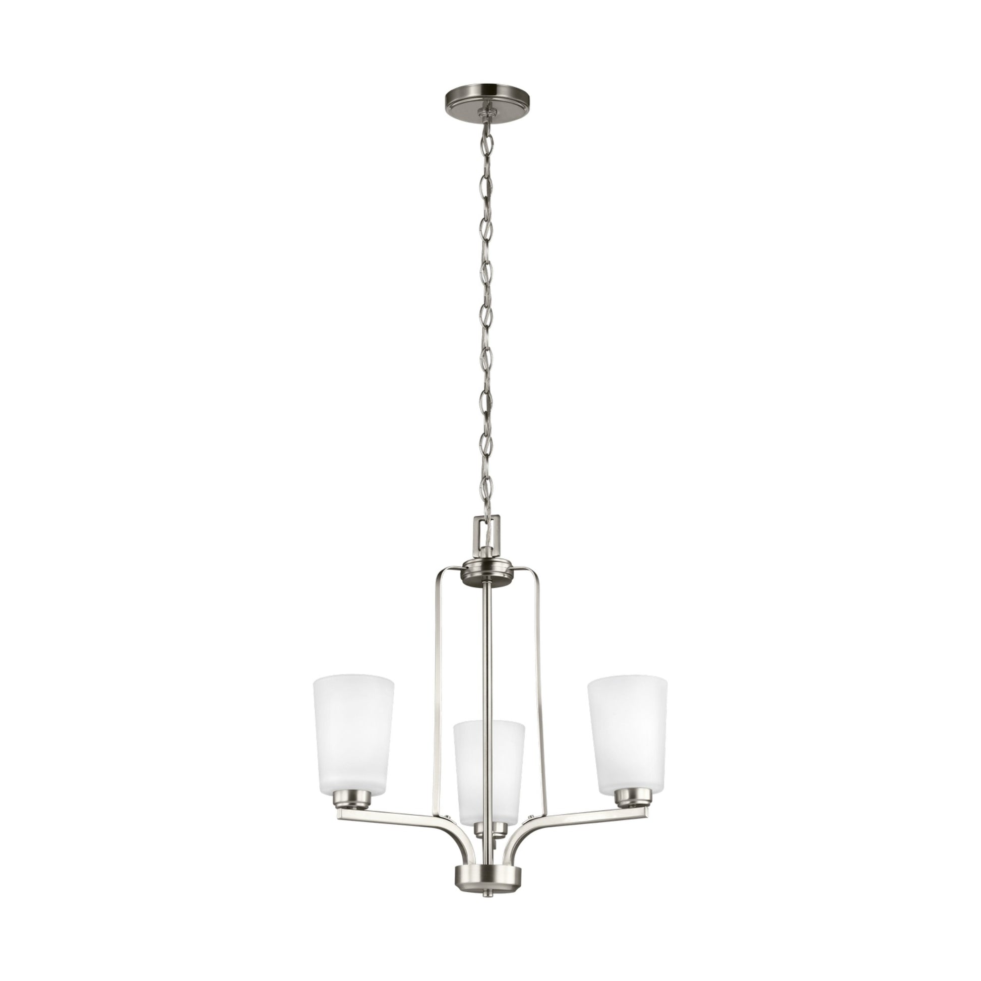 Franport 20" 3-Light LED Chandelier, Brushed Nickel Finish - Bees Lighting