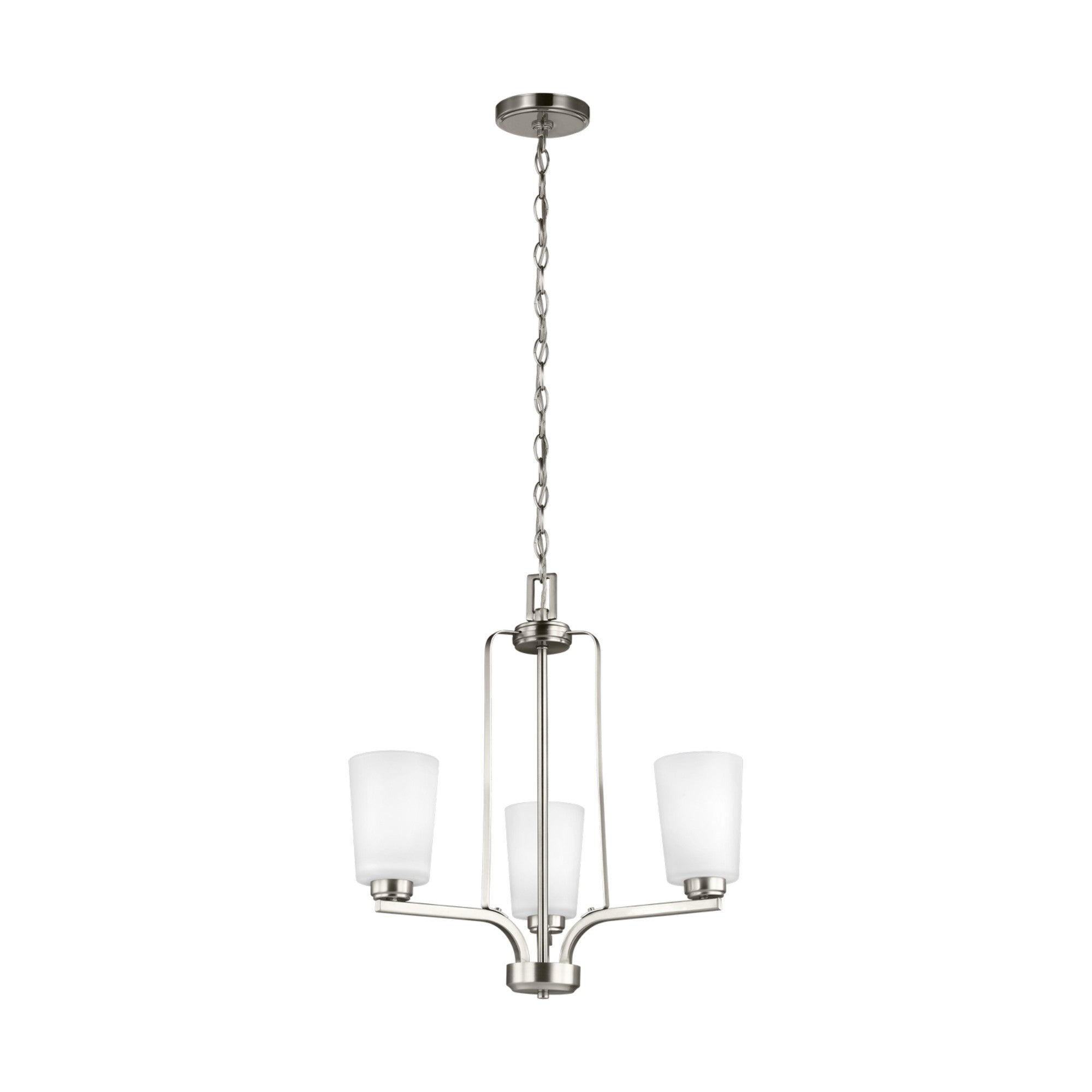 Franport 20" 3-Light LED Chandelier, Brushed Nickel Finish - Bees Lighting