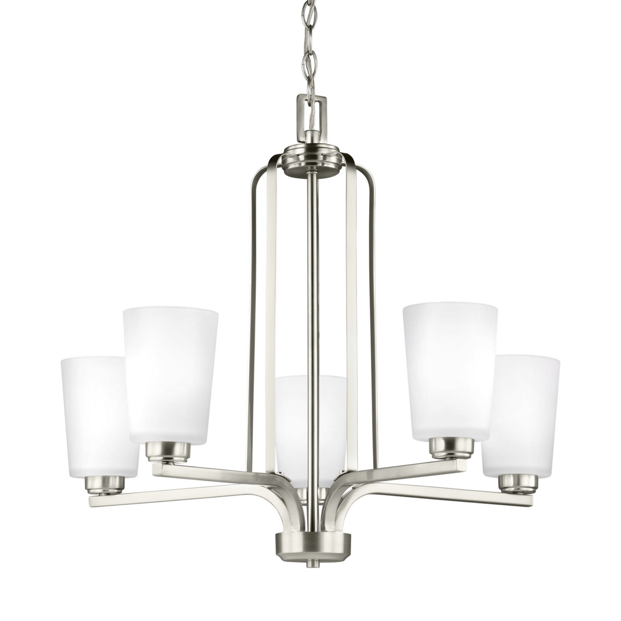 Franport 26" 5-Light Chandelier, Brushed Nickel Finish - Bees Lighting
