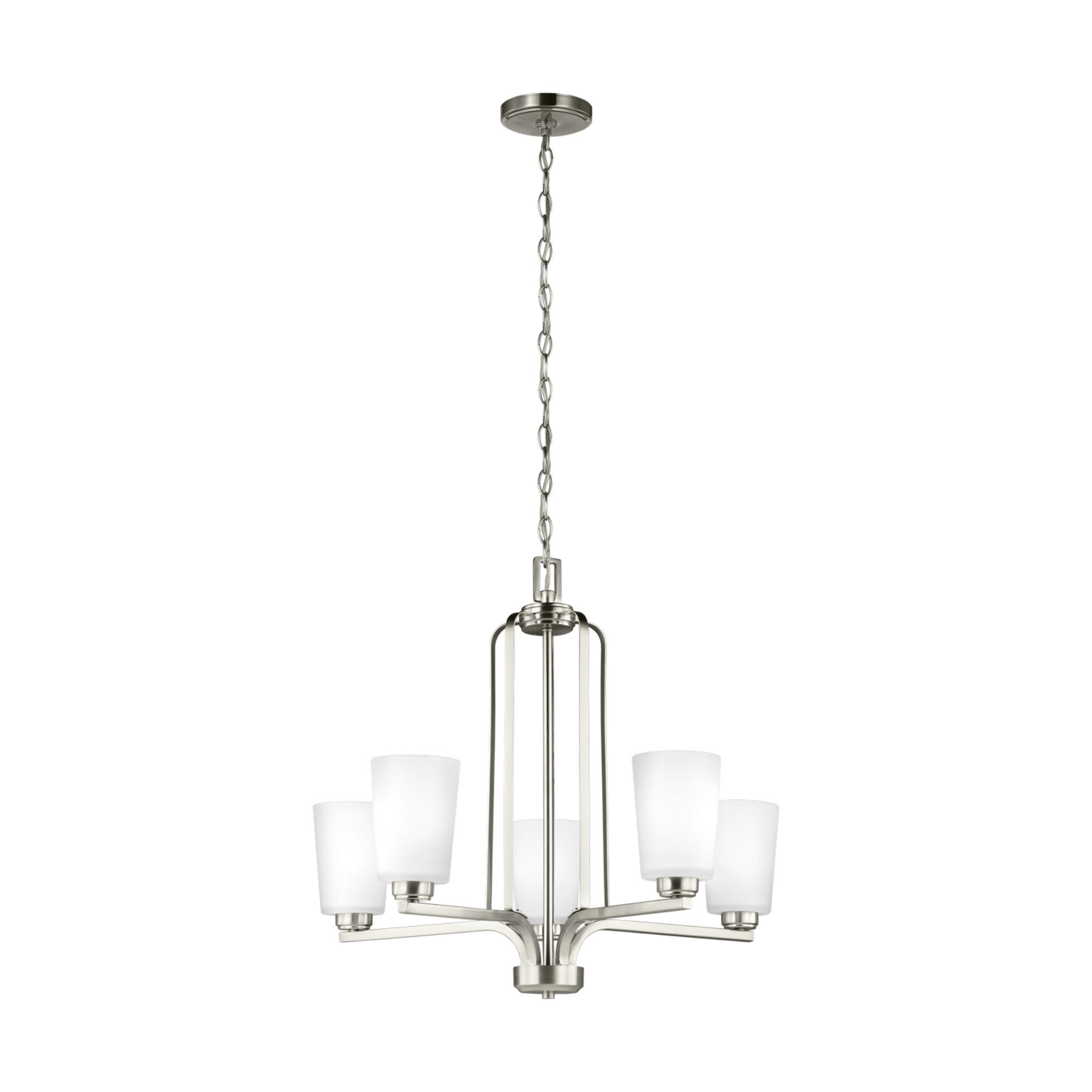 Franport 26" 5-Light Chandelier, Brushed Nickel Finish - Bees Lighting