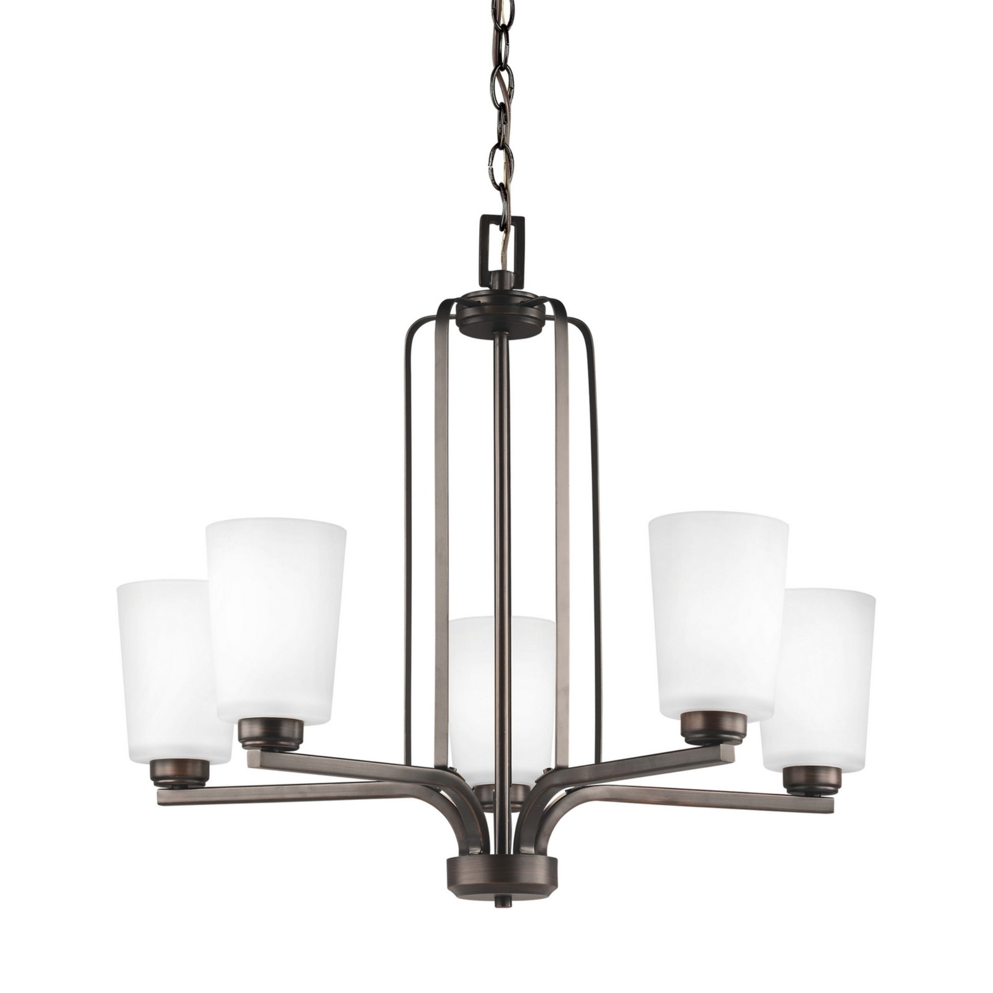 Franport 26" 5-Light LED Chandelier, Bronze Finish - Bees Lighting