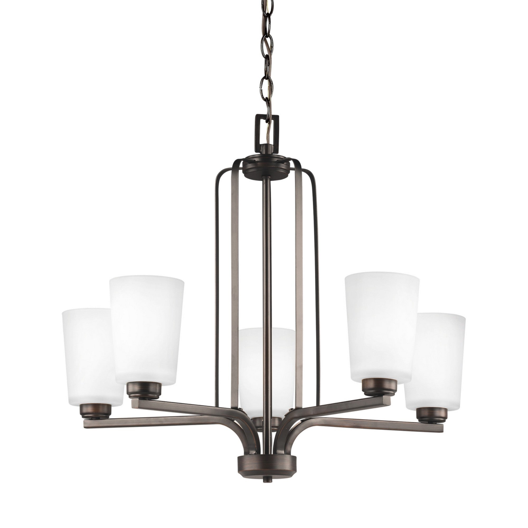 Franport 26" 5-Light LED Chandelier, Bronze Finish - Bees Lighting